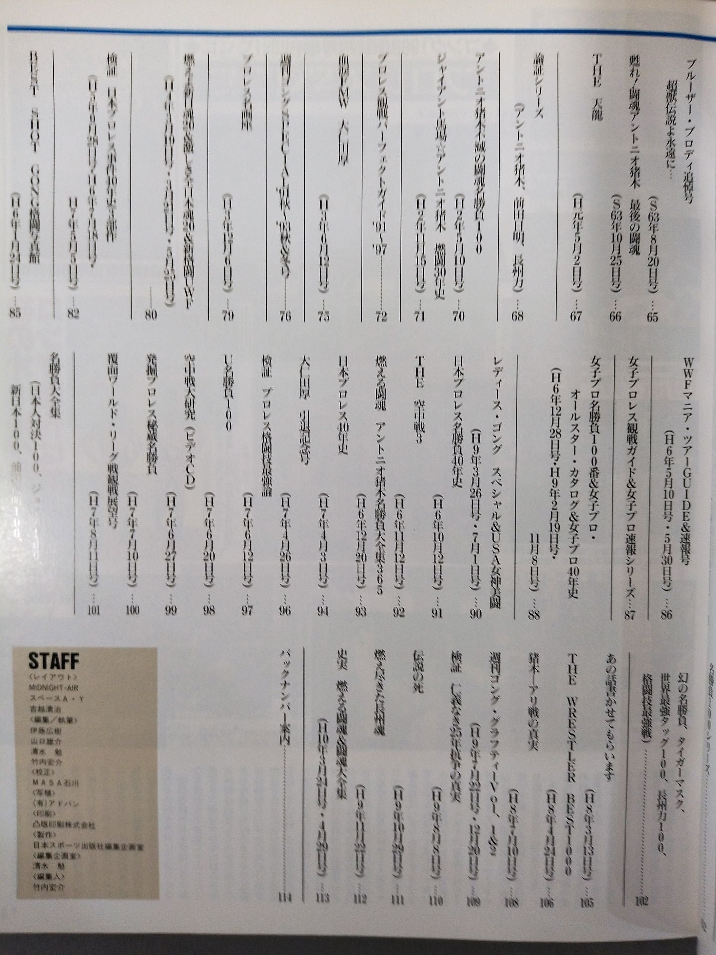 ゴング増刊号 30YEARSグラフィティー