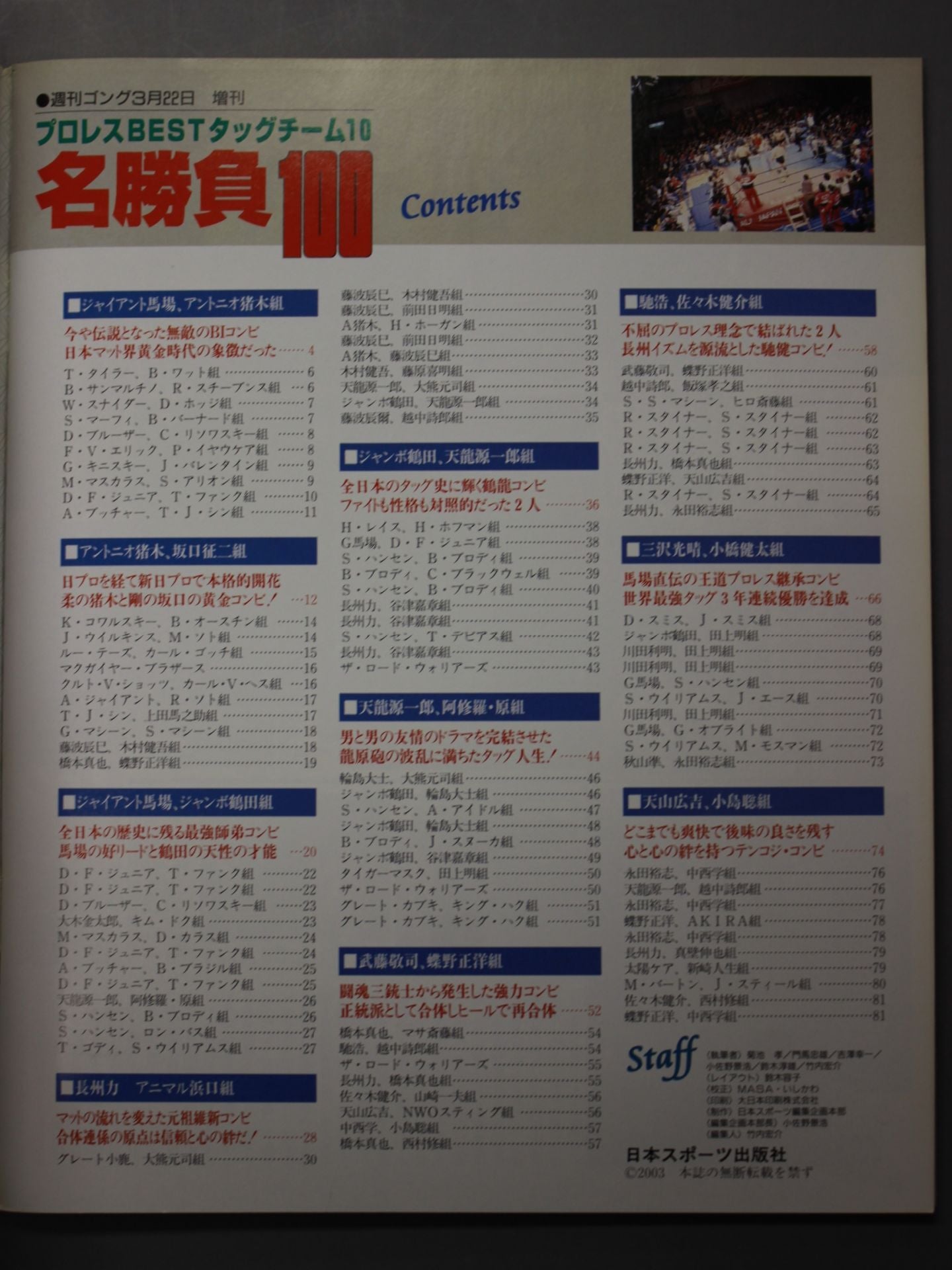 ゴング増刊号 BESTタッグチーム10名勝負100