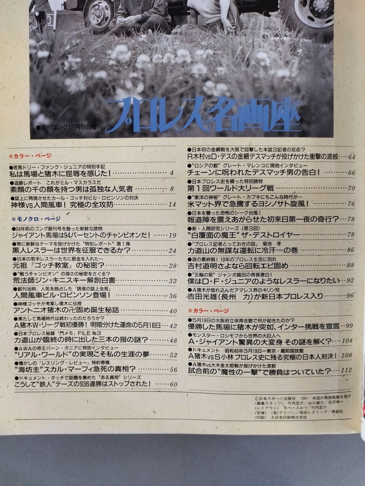 Gong Extra Issue Pro Wrestling Masterpiece Theater