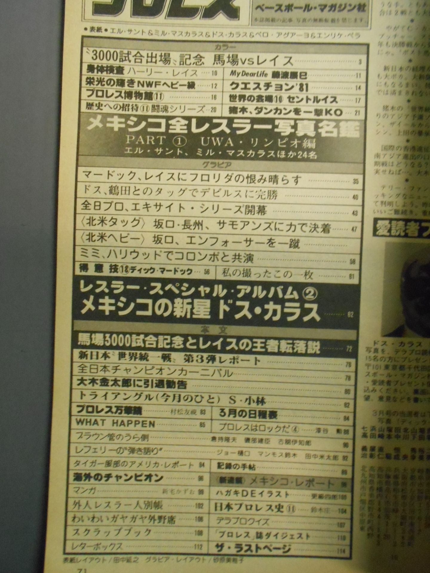 デラックスプロレス 1981年4月号