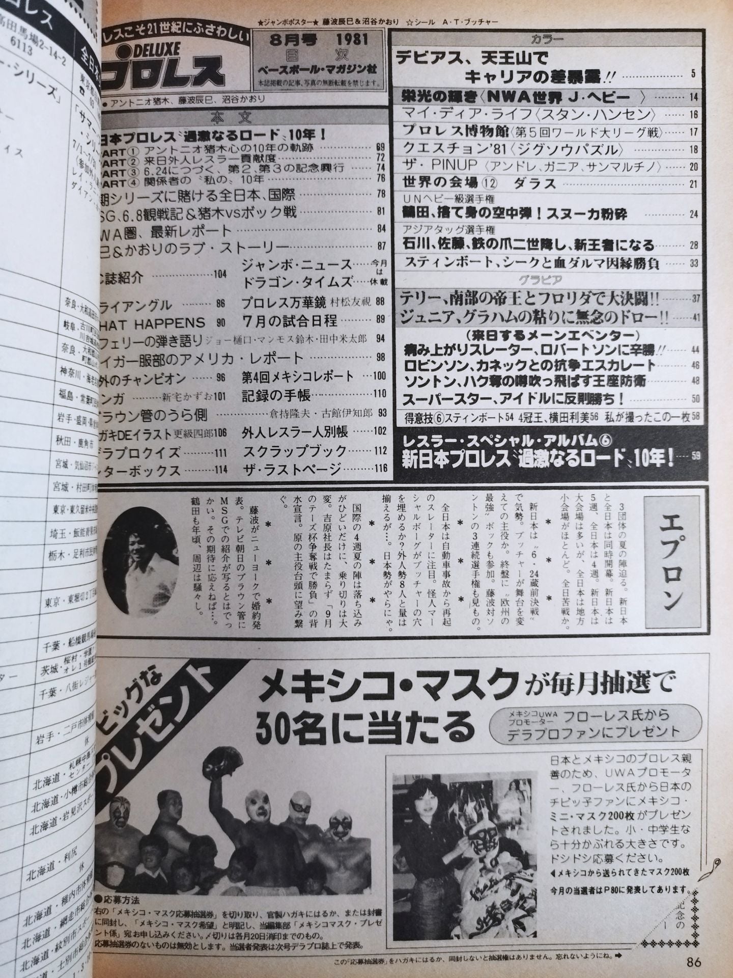 デラックスプロレス 1981年8月号