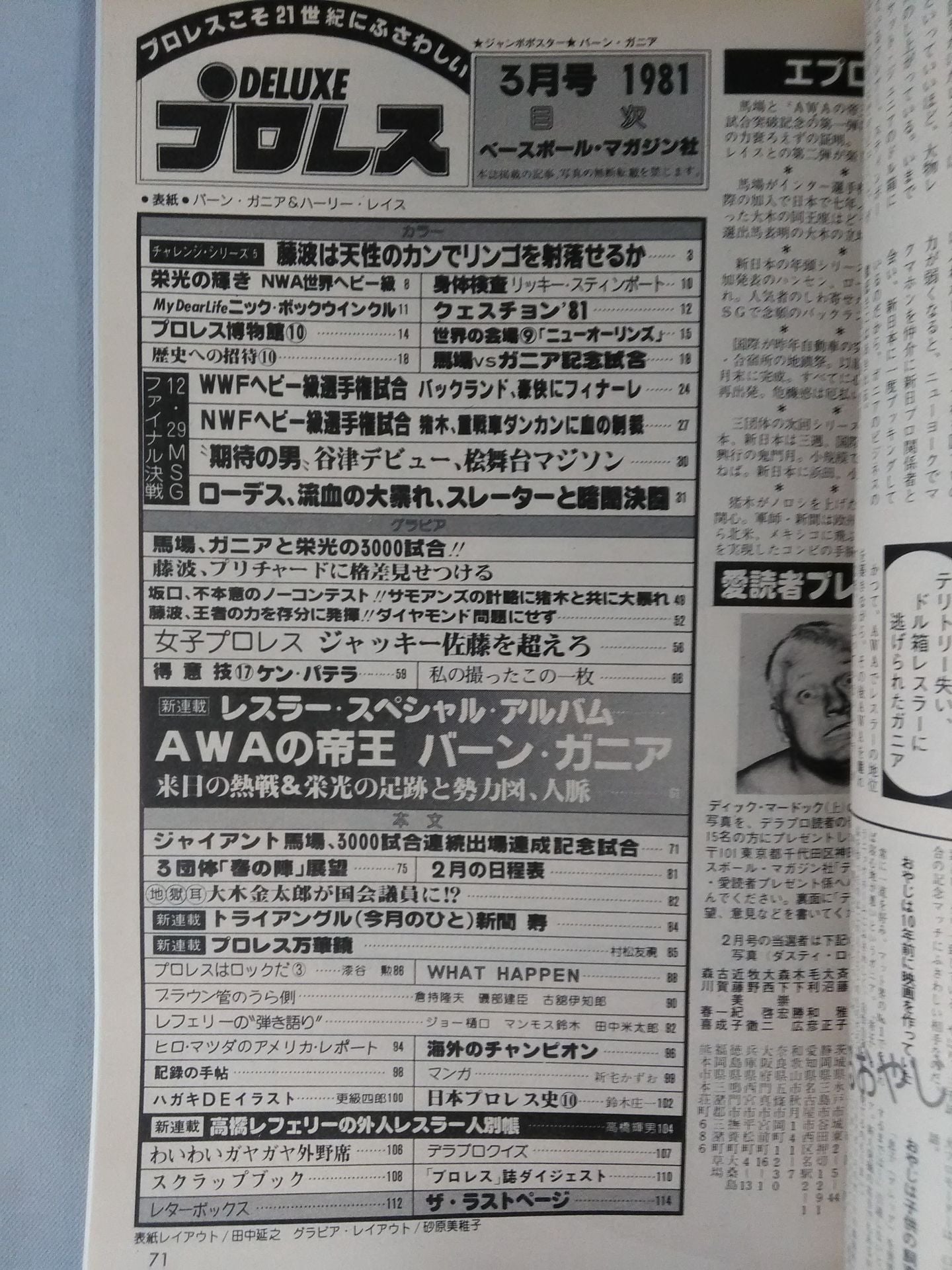 Deluxe Pro Wrestling March 1981