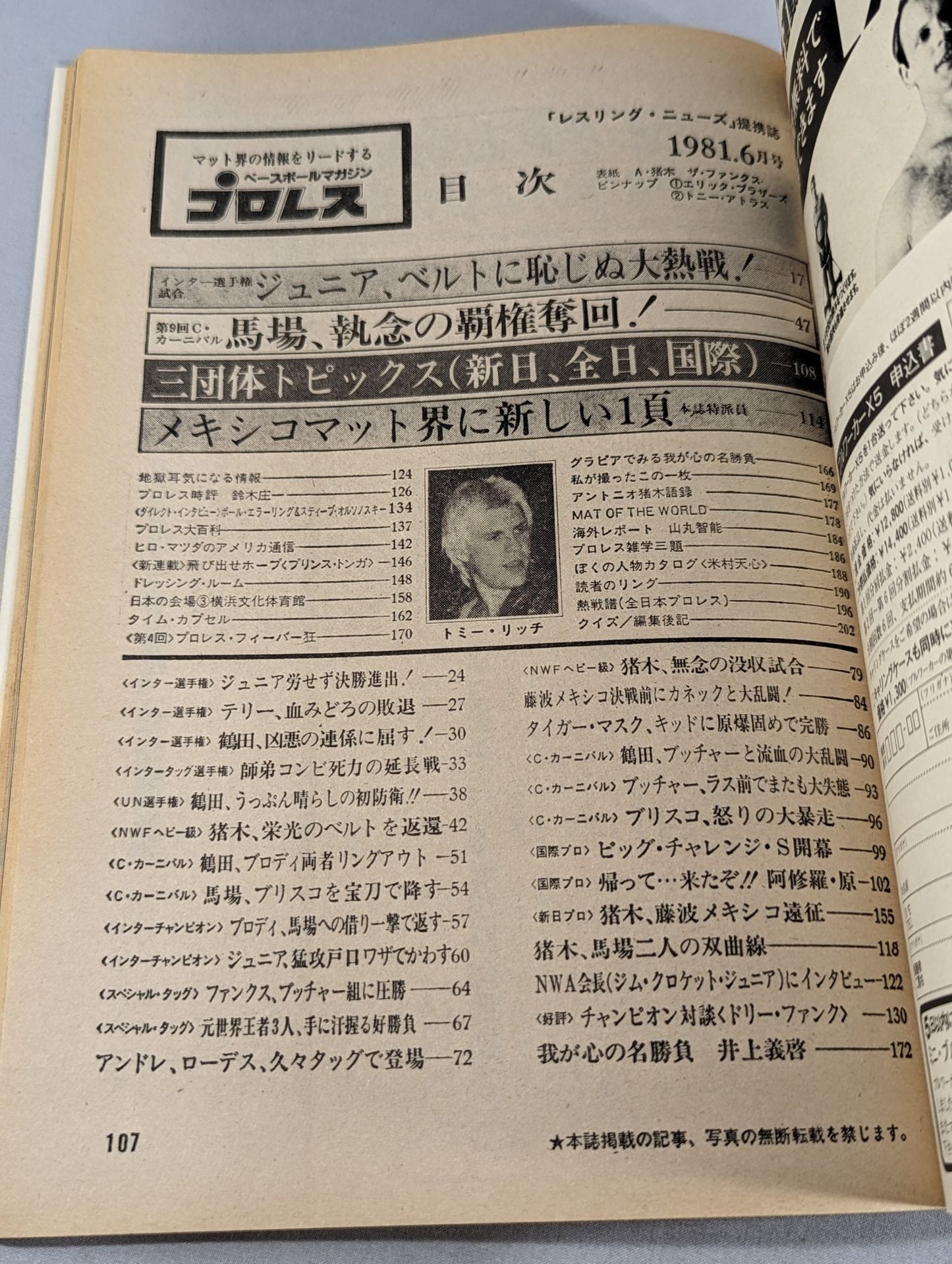 月刊プロレス 1981年6月号