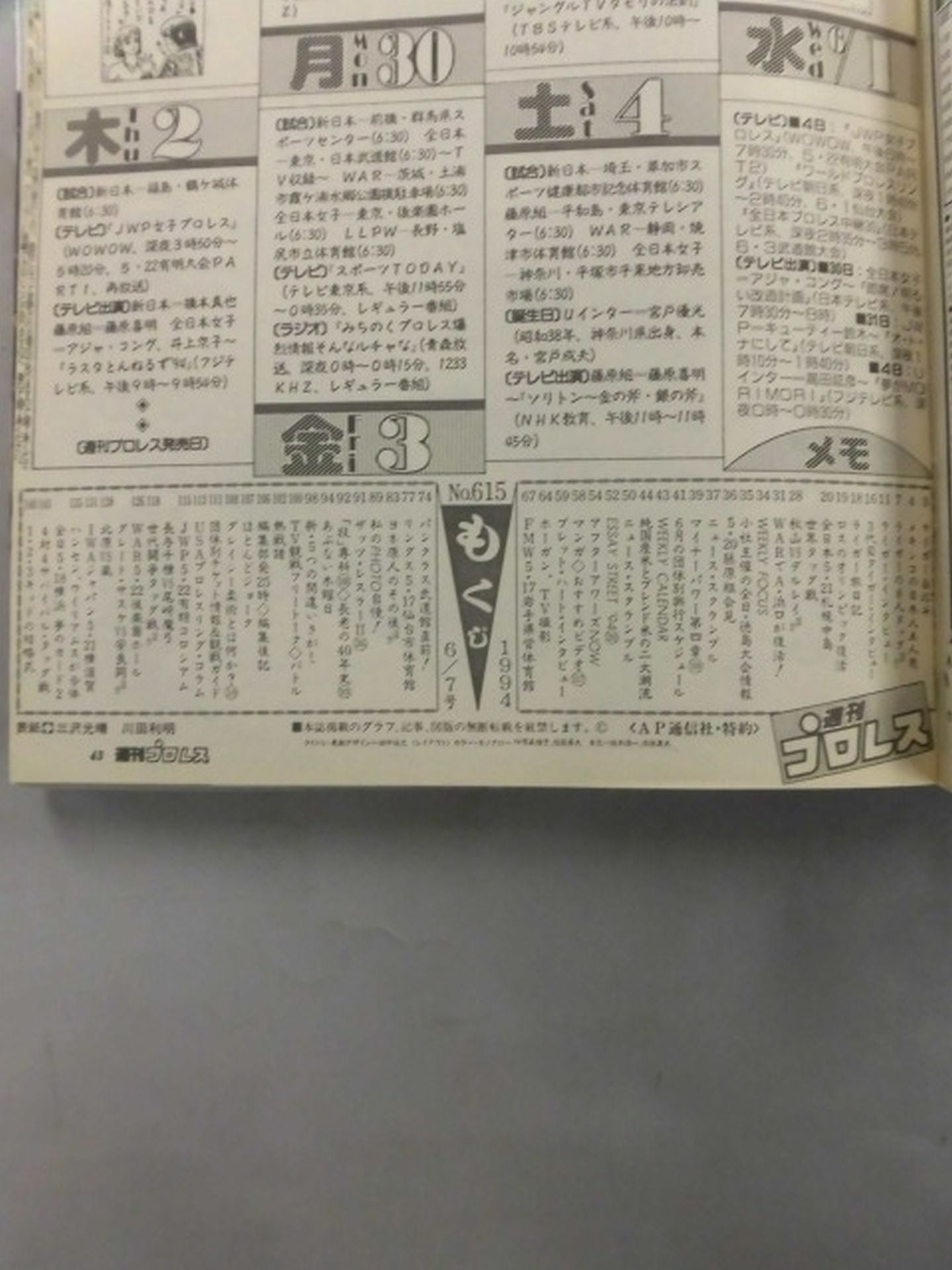 Weekly Pro Wrestling 615