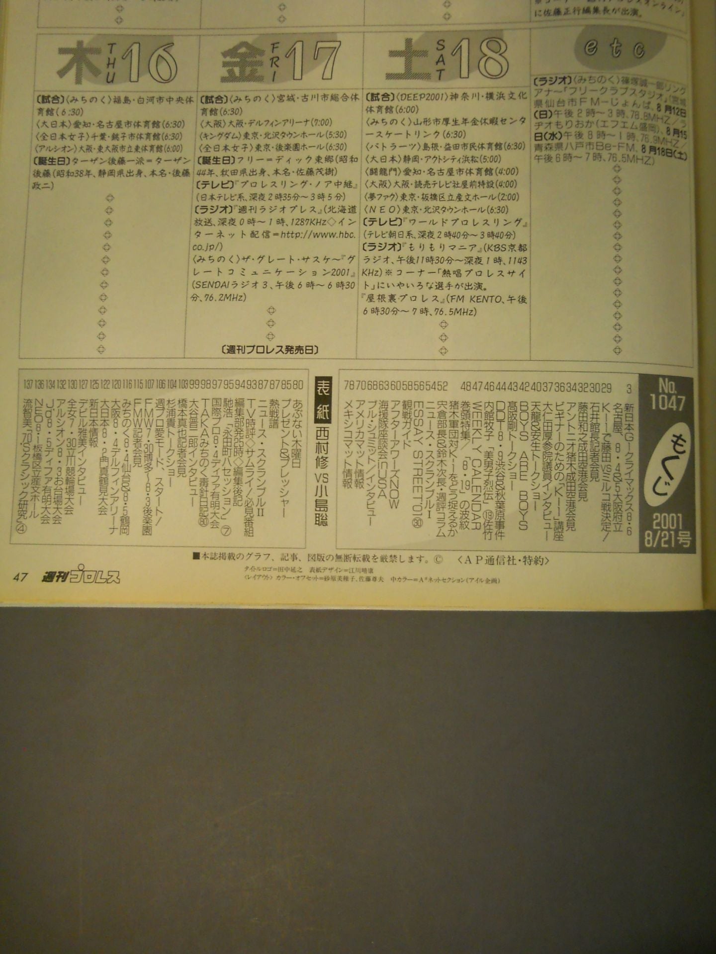 週刊プロレス1047