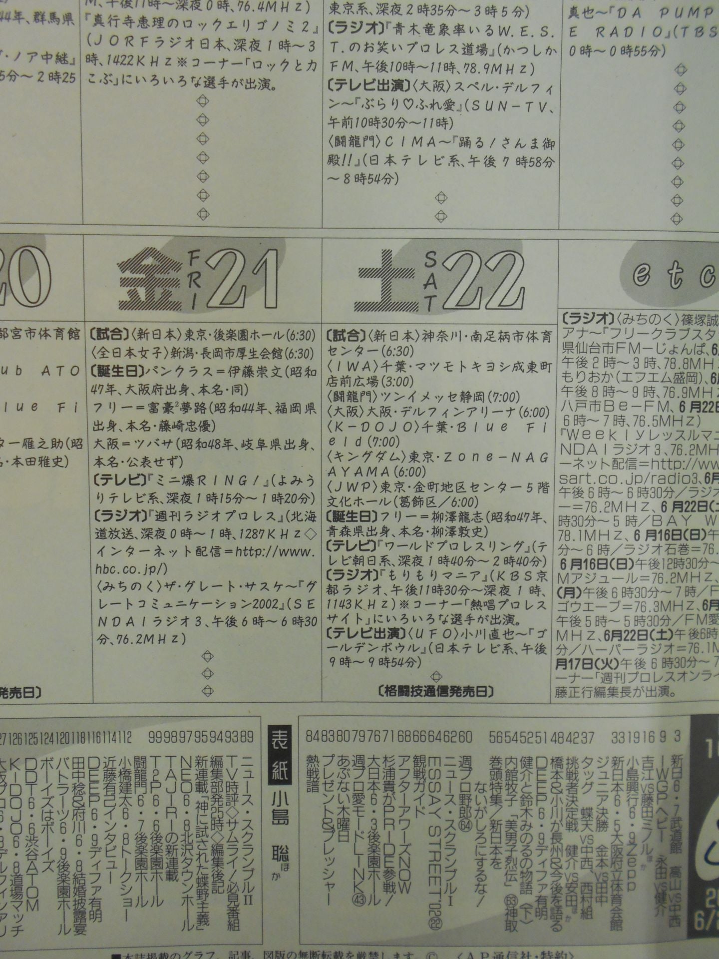 週刊プロレス1095