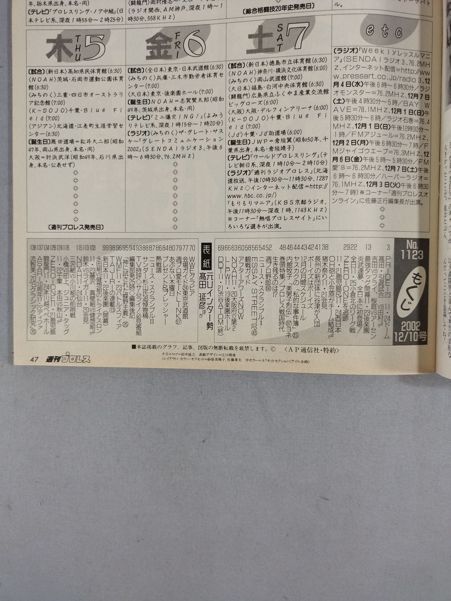 週刊プロレス1123