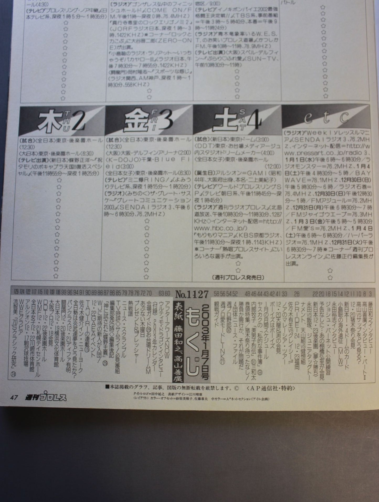 週刊プロレス1127