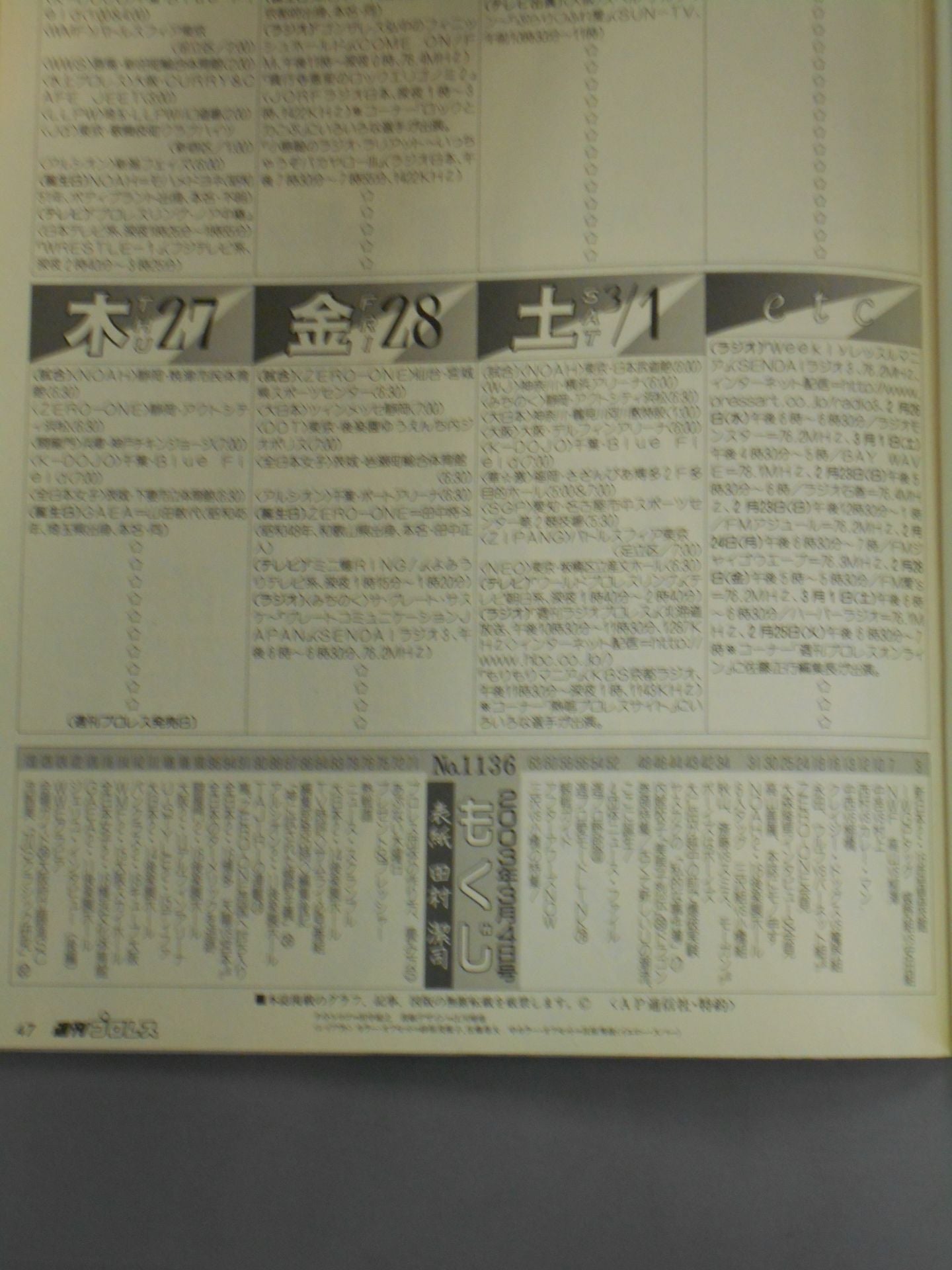 週刊プロレス1136