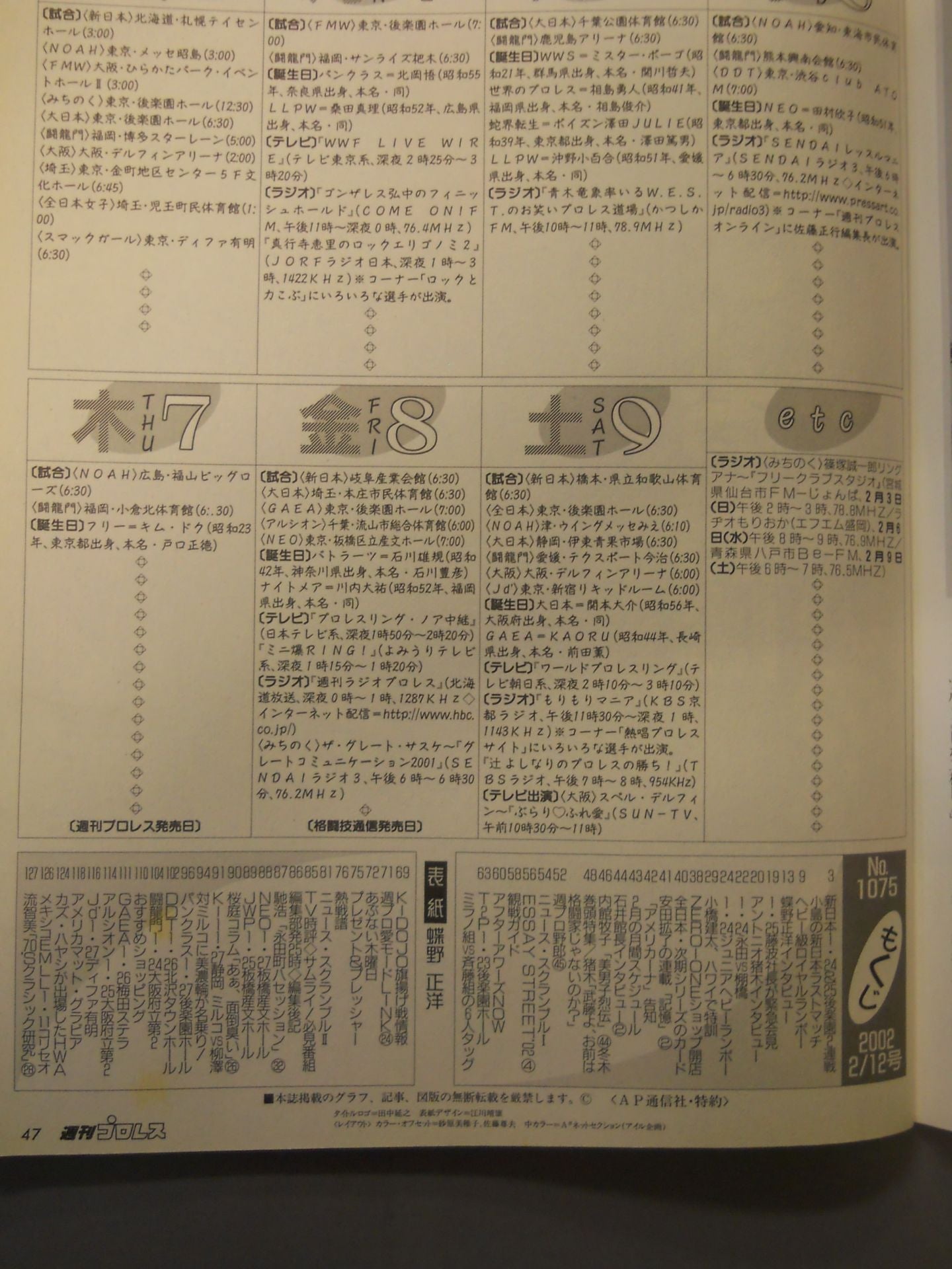 週刊プロレス1075