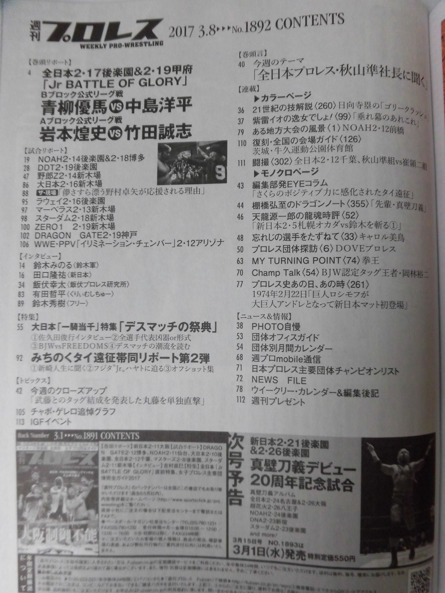 Weekly Pro Wrestling 1892