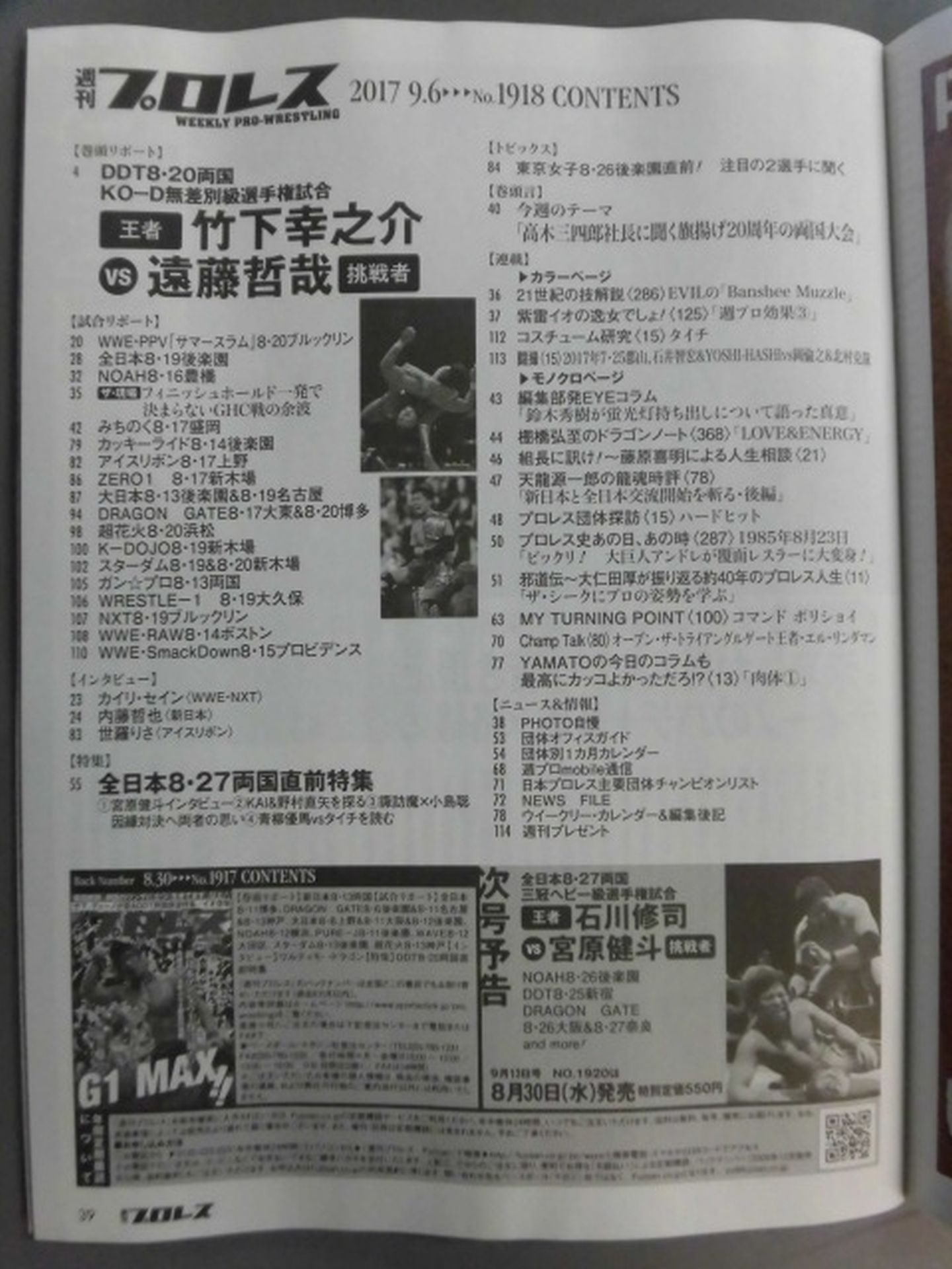 週刊プロレス1918