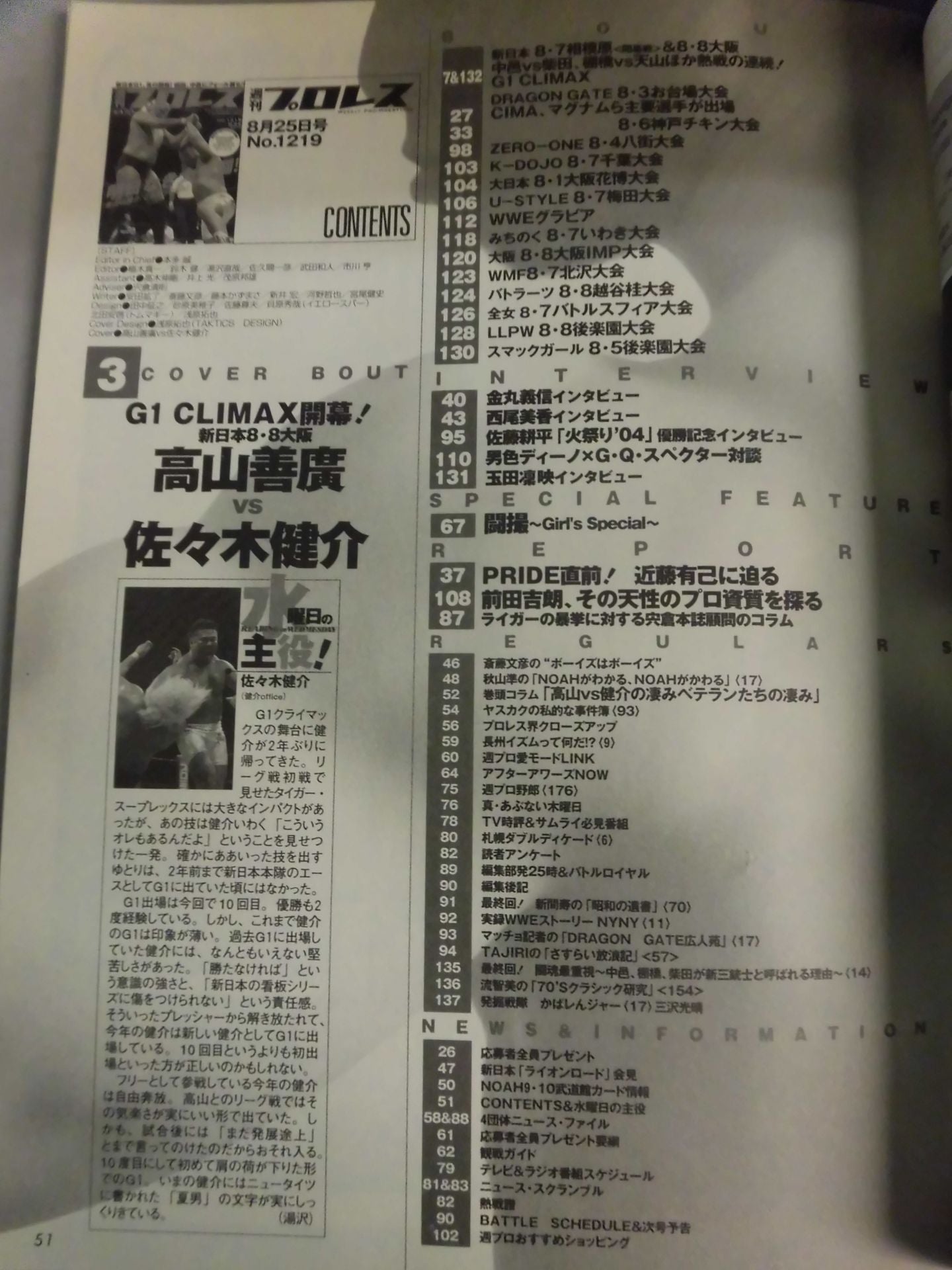 週刊プロレス1219