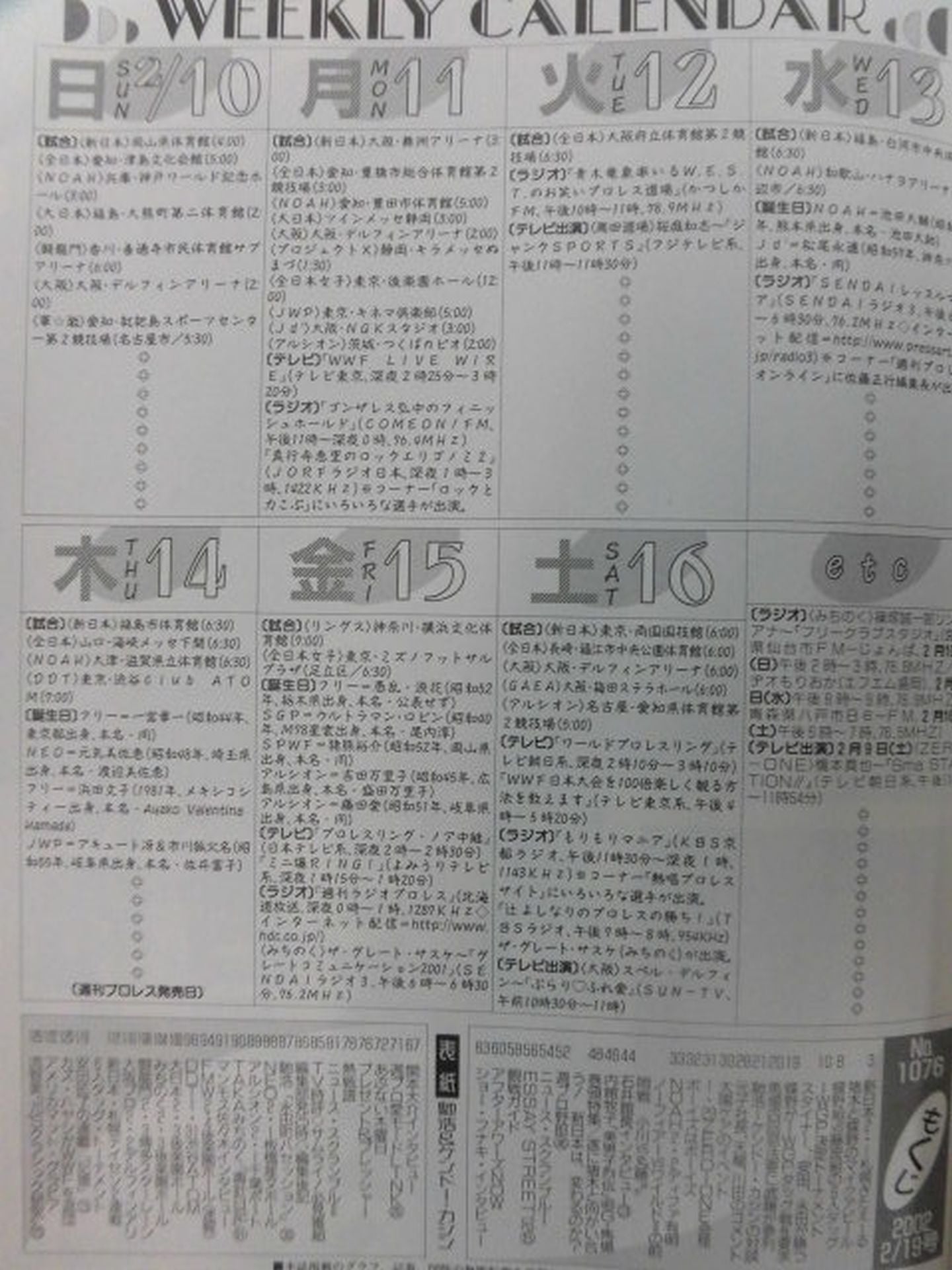 Weekly Pro Wrestling 1076