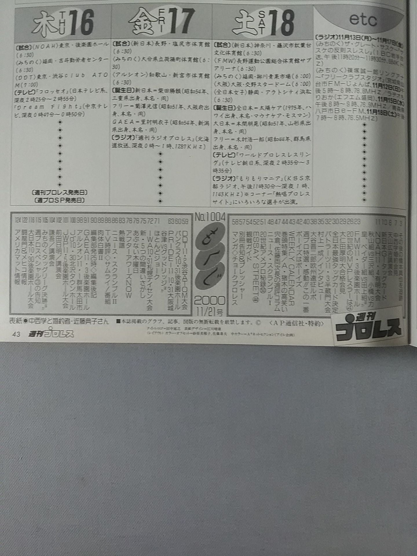 週刊プロレス1004
