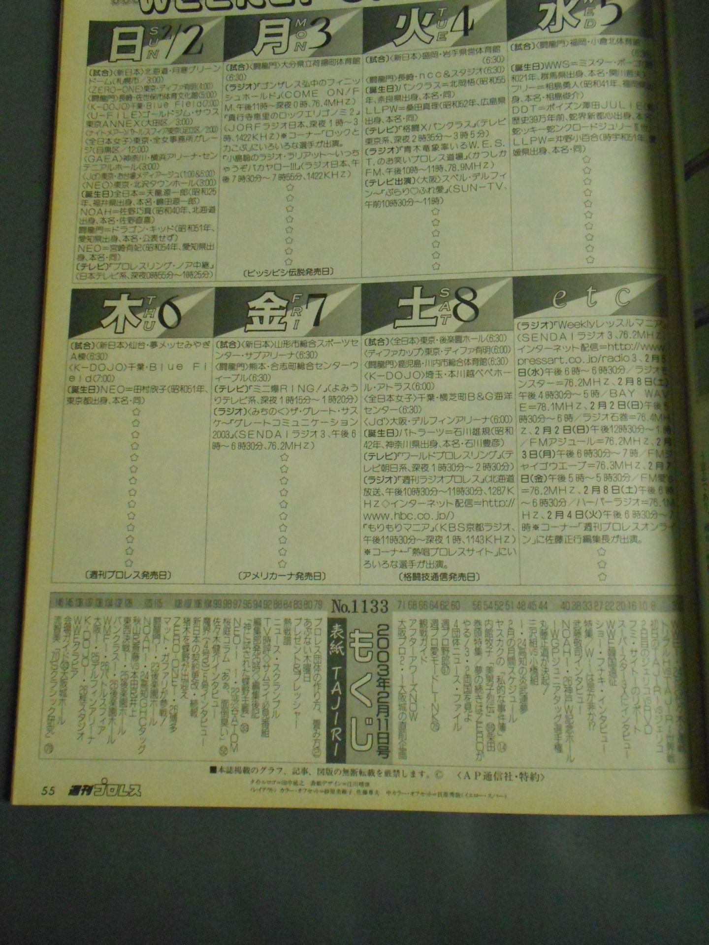週刊プロレス1133