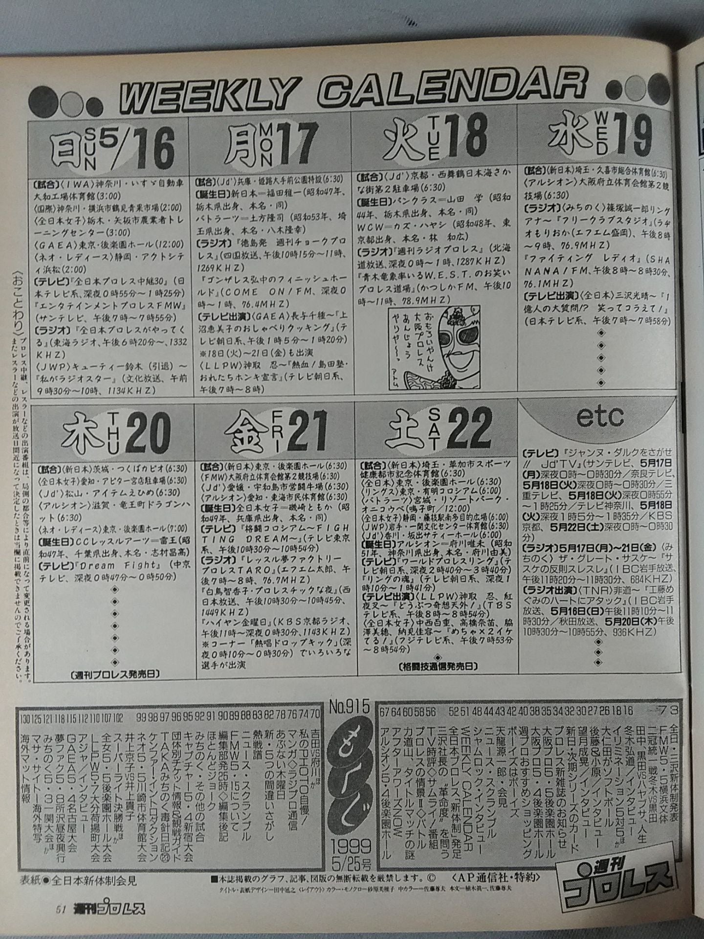 Weekly Pro Wrestling 915