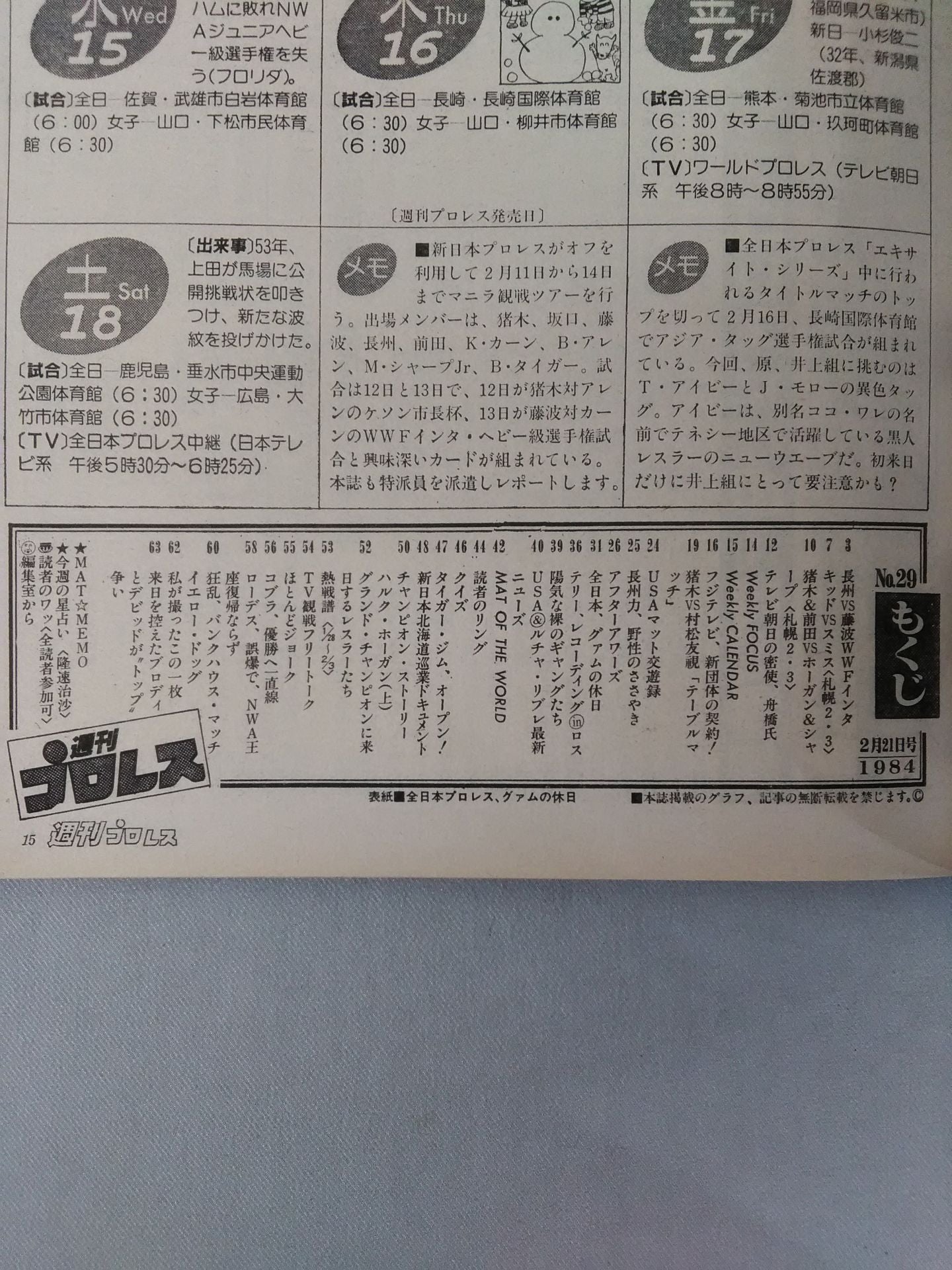 29 Weekly Pro Wrestling