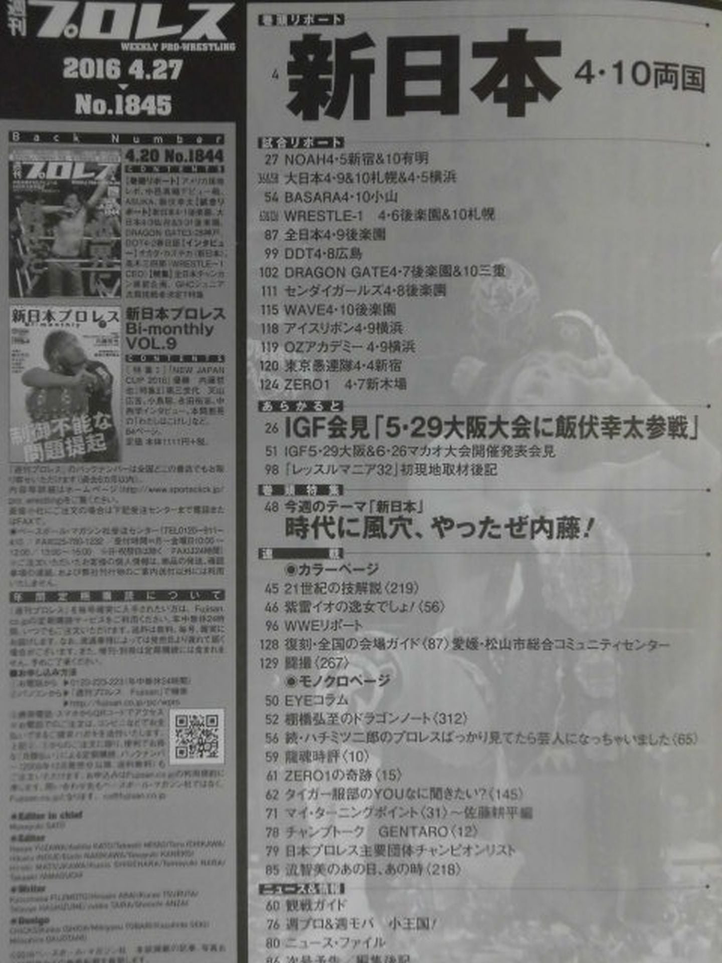 Weekly Pro Wrestling 1845