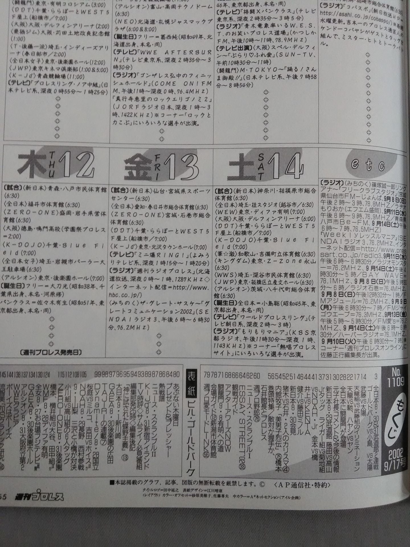 Weekly Pro Wrestling 1109