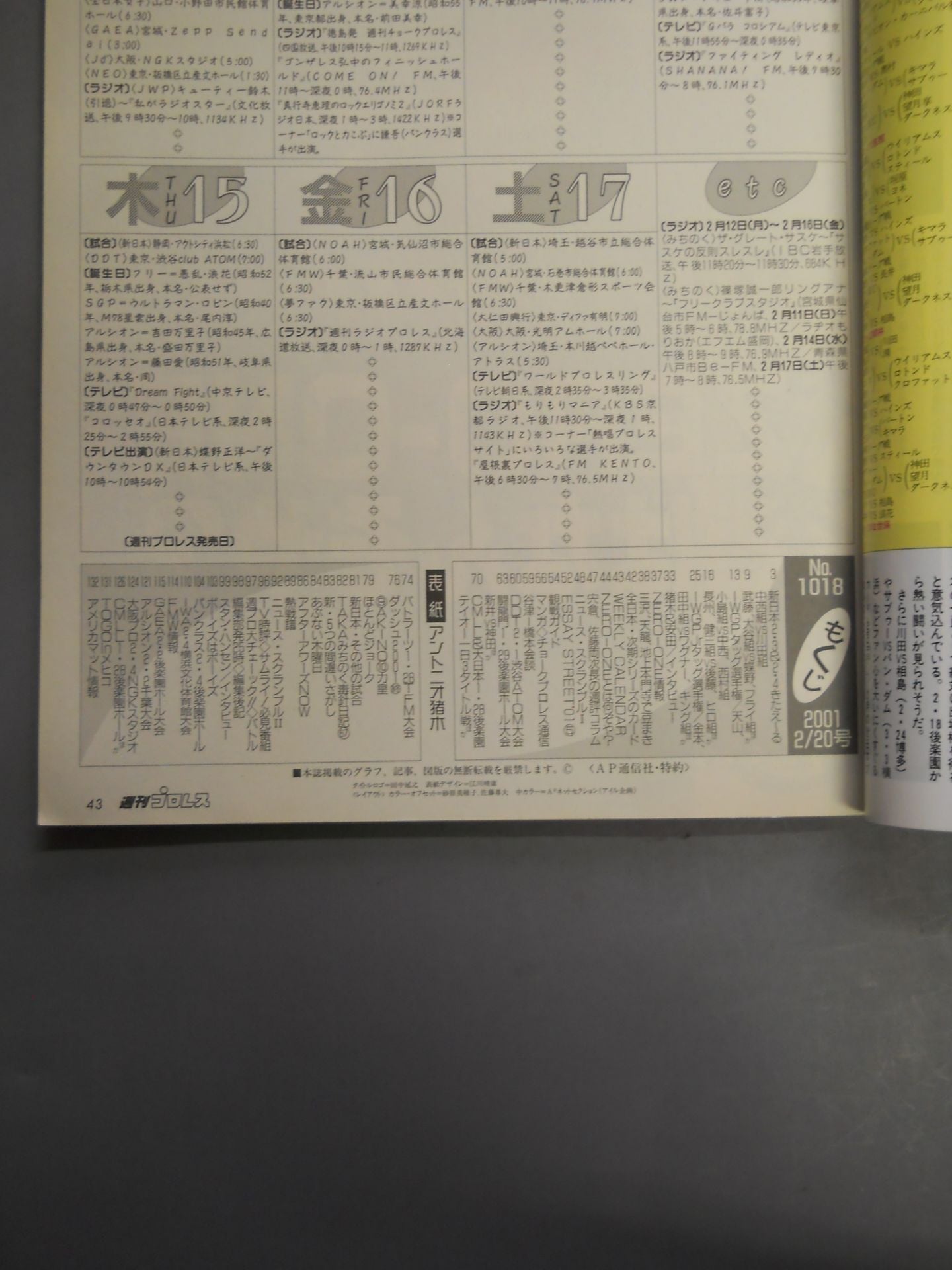 週刊プロレス1018