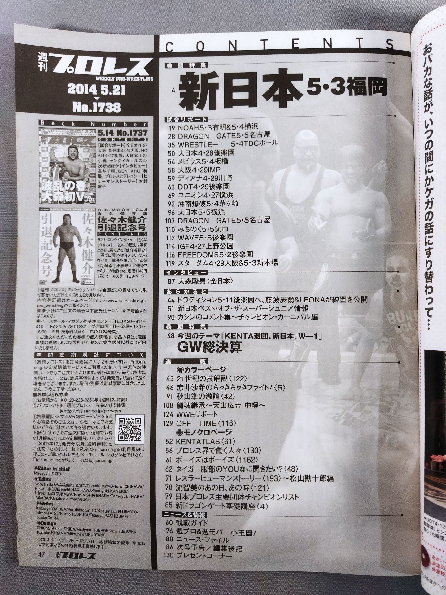 週刊プロレス1738