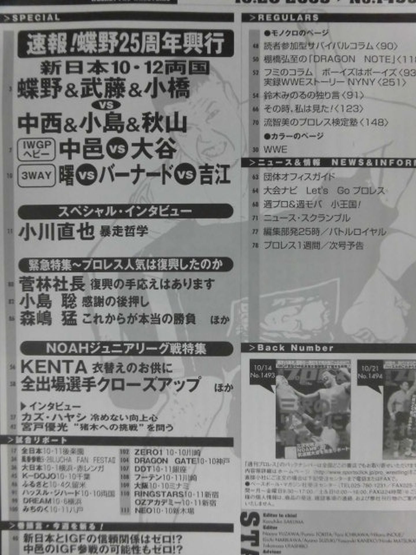 週刊プロレス1495