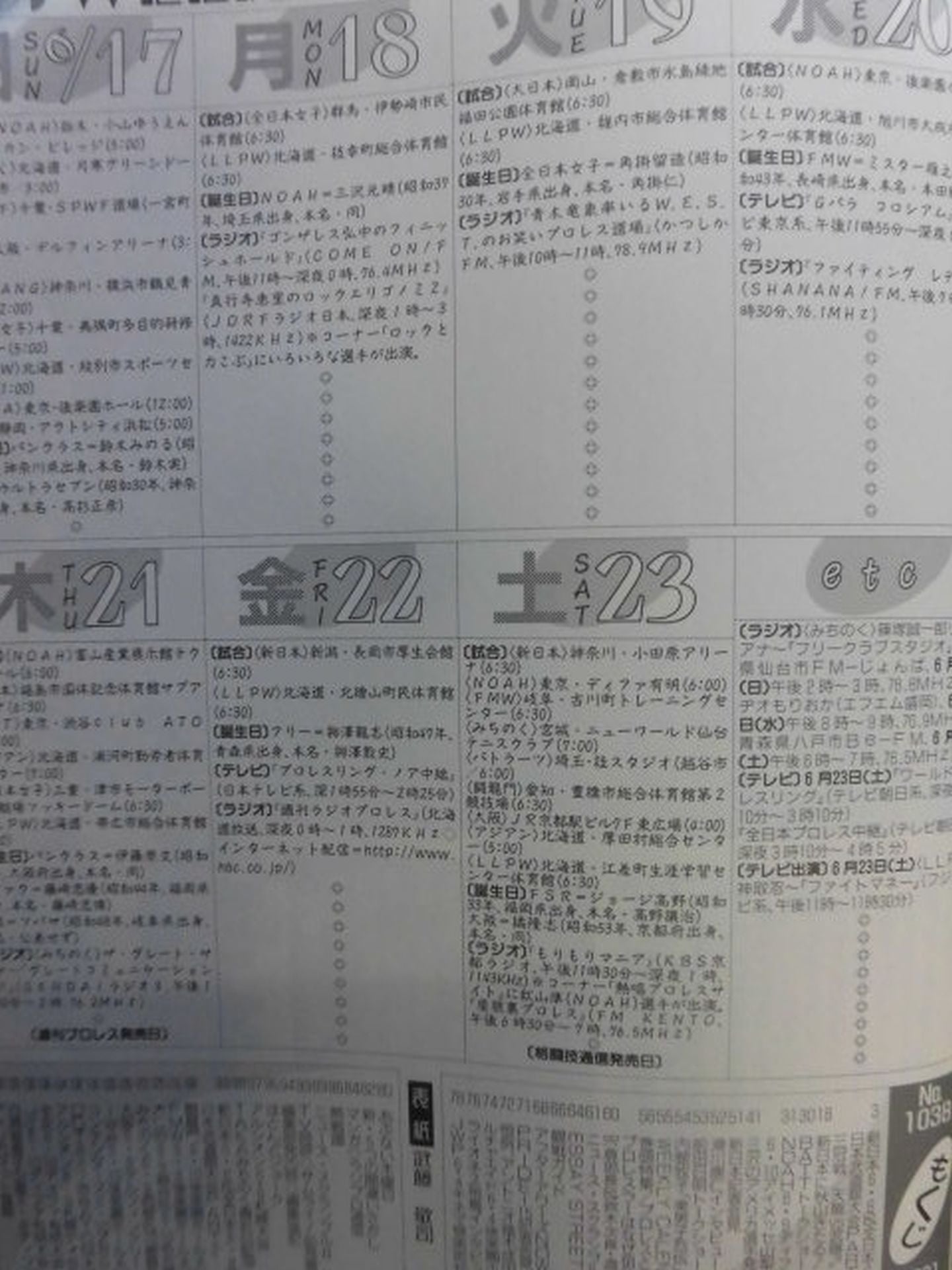 週刊プロレス1038