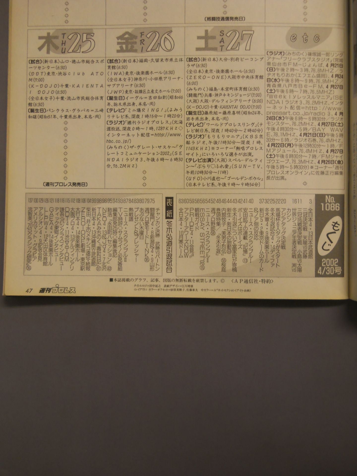 週刊プロレス1086