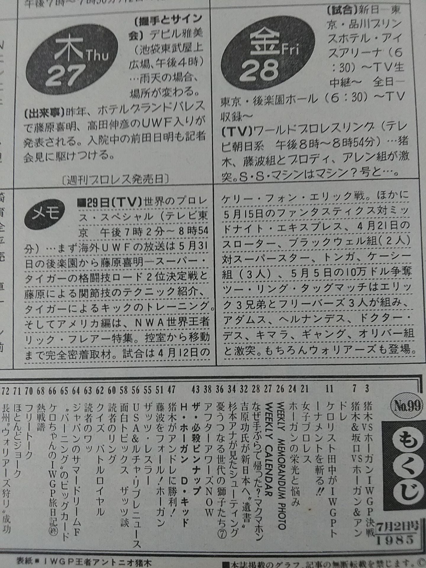 Weekly Pro Wrestling 99