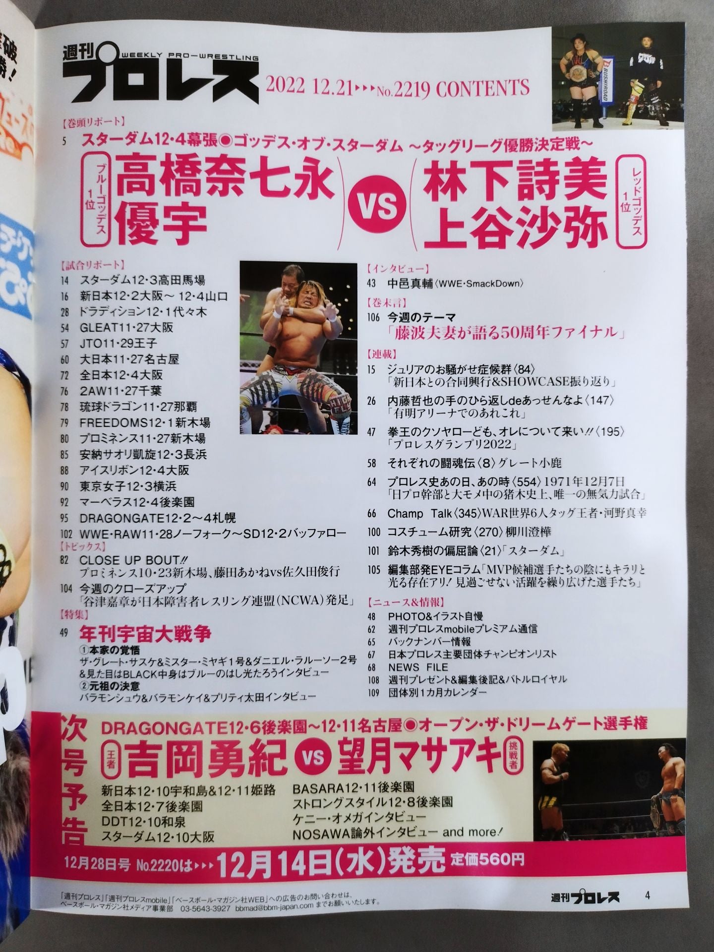 週刊プロレス2219