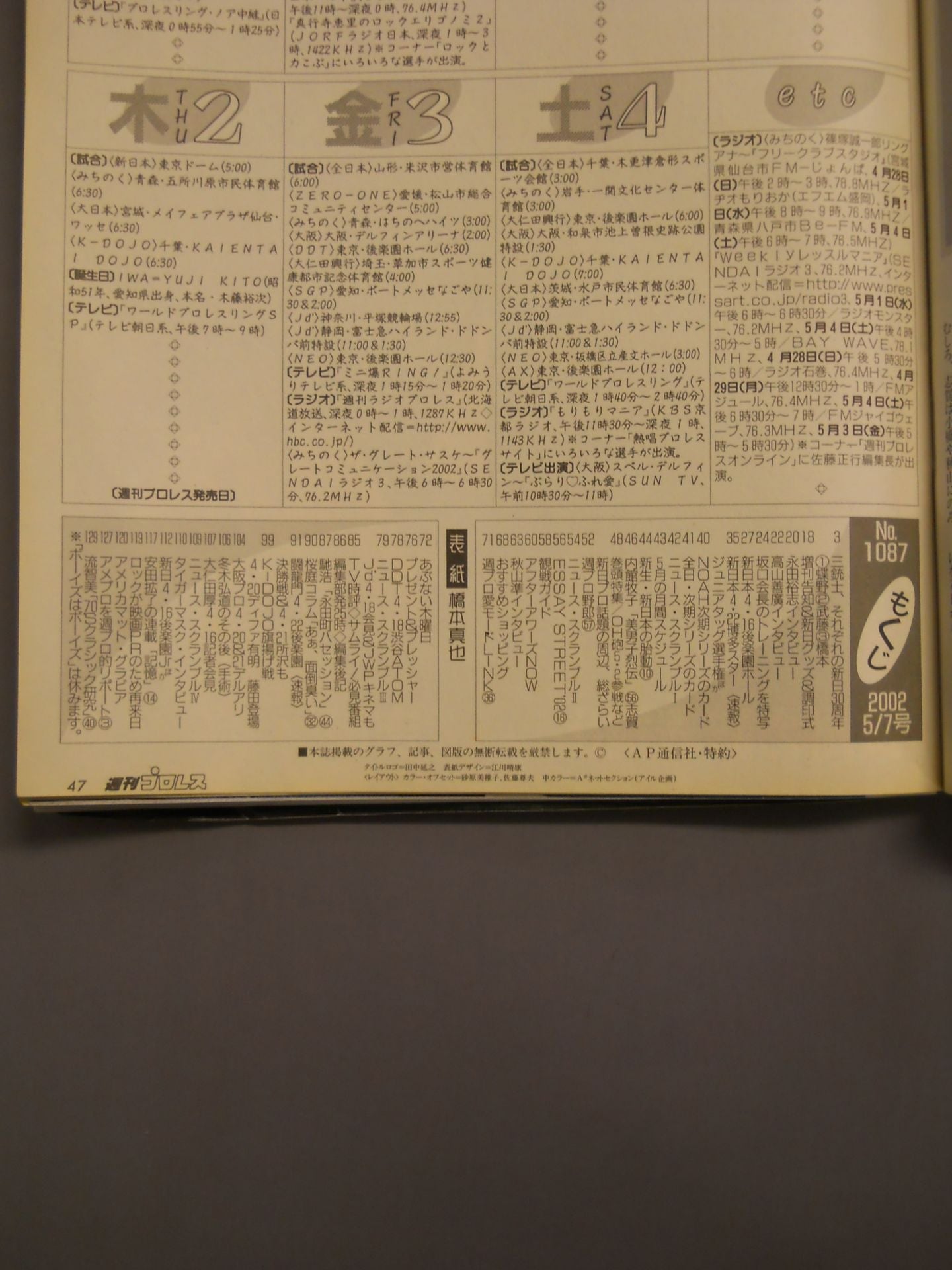 週刊プロレス1087