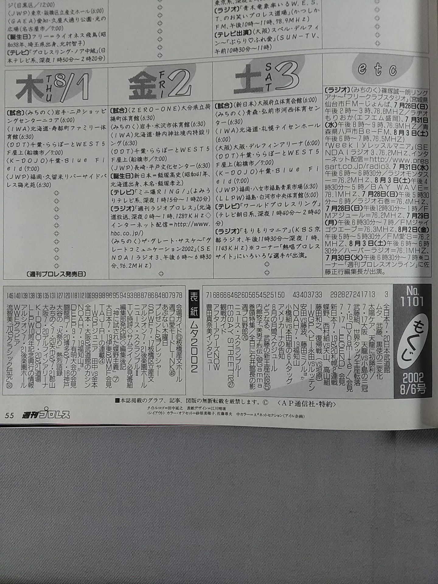 週刊プロレス1101