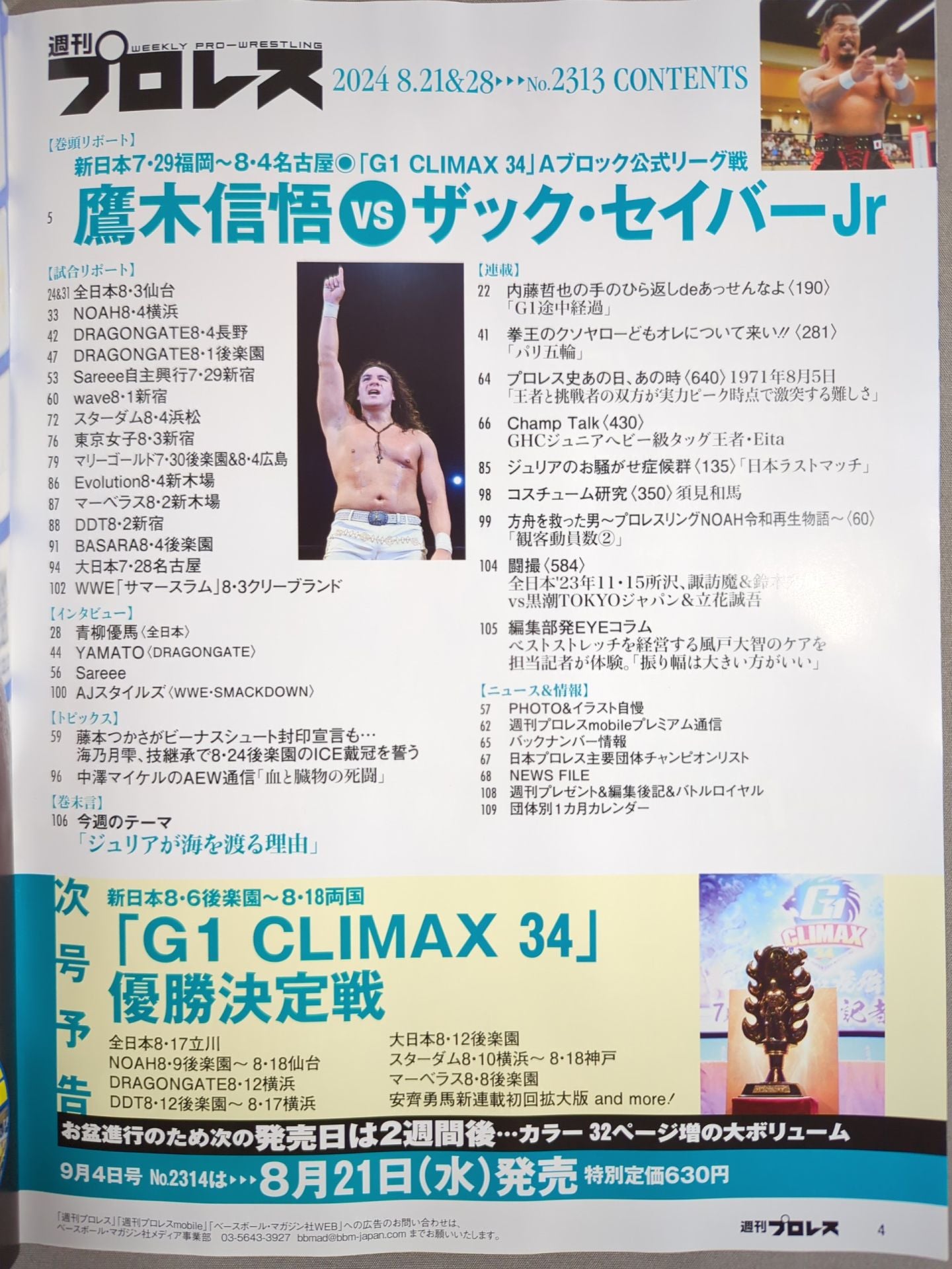 週刊プロレス2313