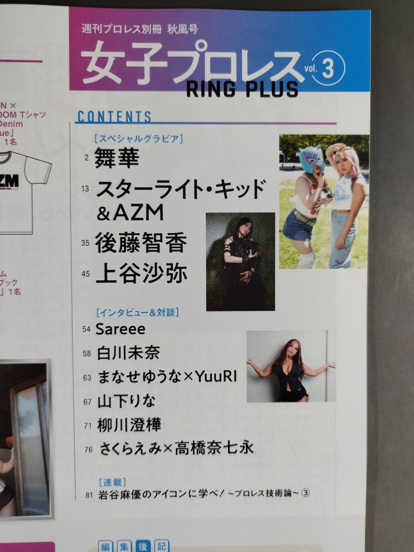 週刊プロレス別冊151「女子プロレスRING PLUS」vol.3