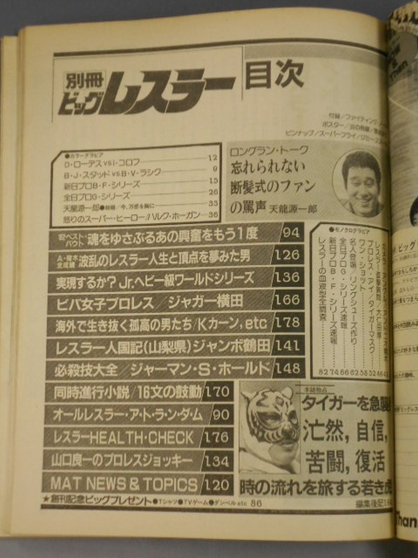月刊ビッグレスラー 1982年11月号別冊創刊号