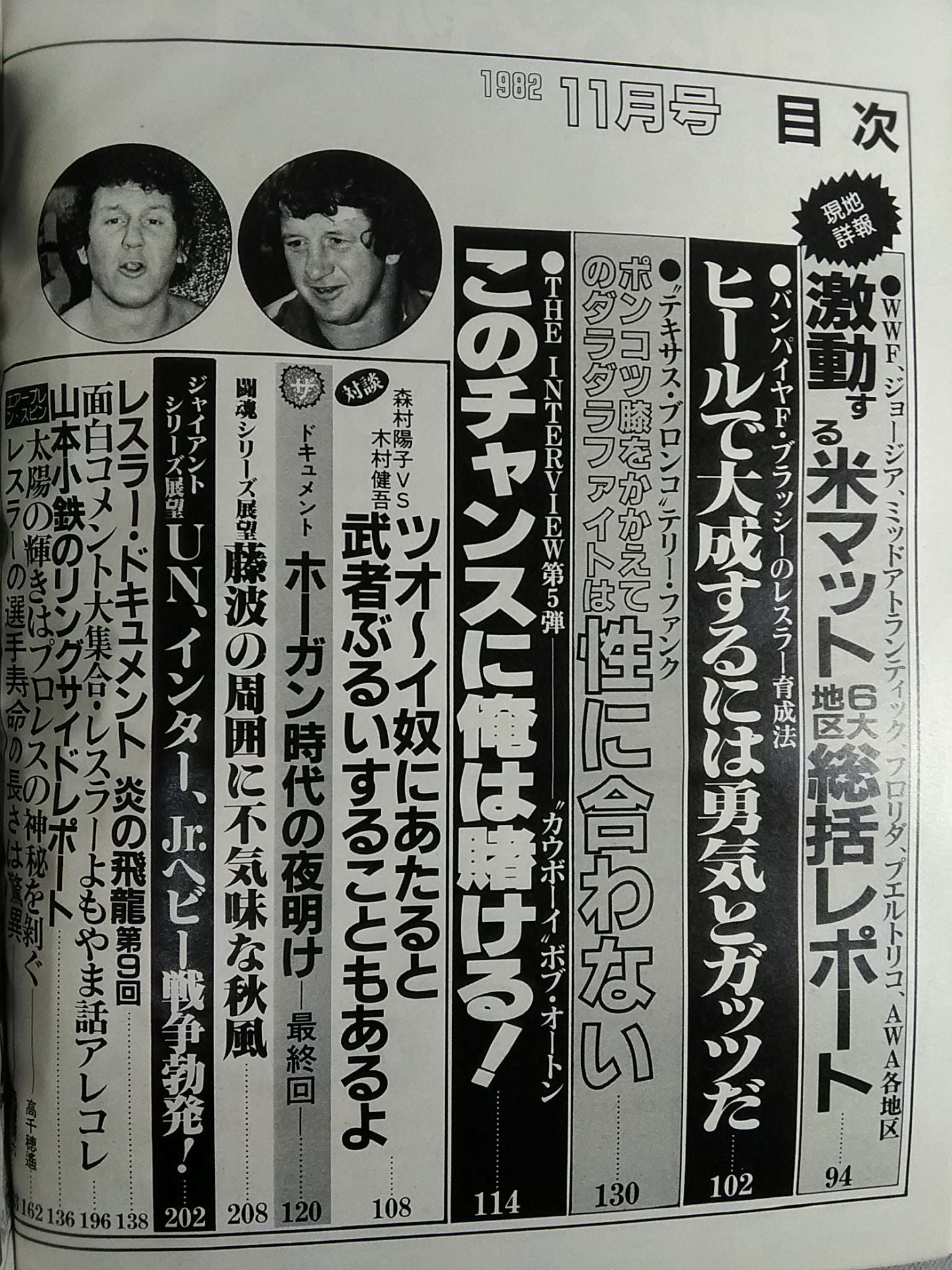 月刊ビッグレスラー 1982年11月号
