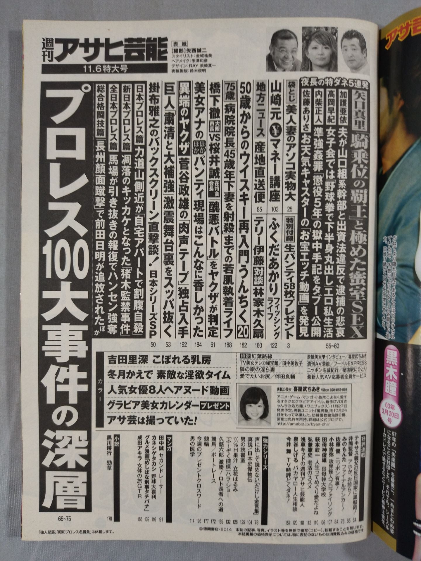 アサヒ芸能 2014年11月6日特大号