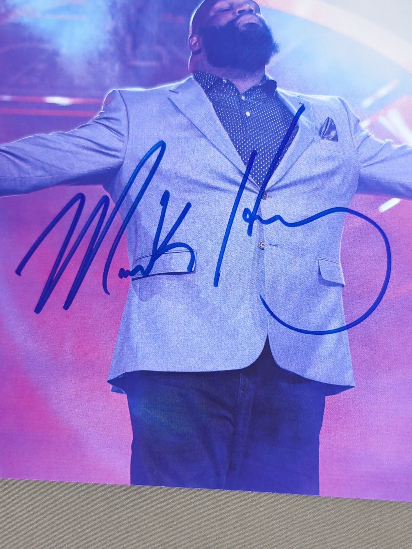 ★AEW★ Mark Henry hand signed autograph Pro-Photo (A-1)