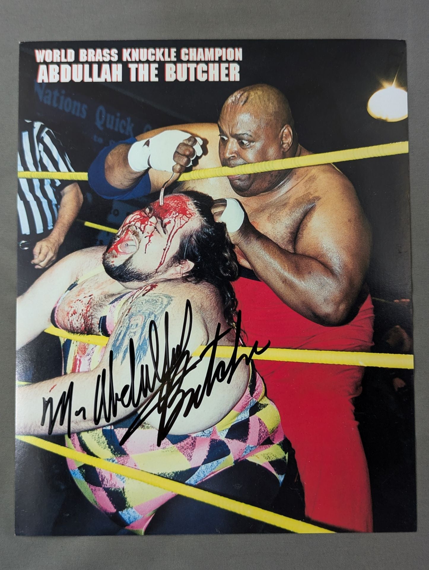 アブドーラ・ザ・ブッチャー　直筆サイン色紙　全日本プロレス アブドーラ・ザ・ブッチャー 直筆サイン入り ポスター プロレス