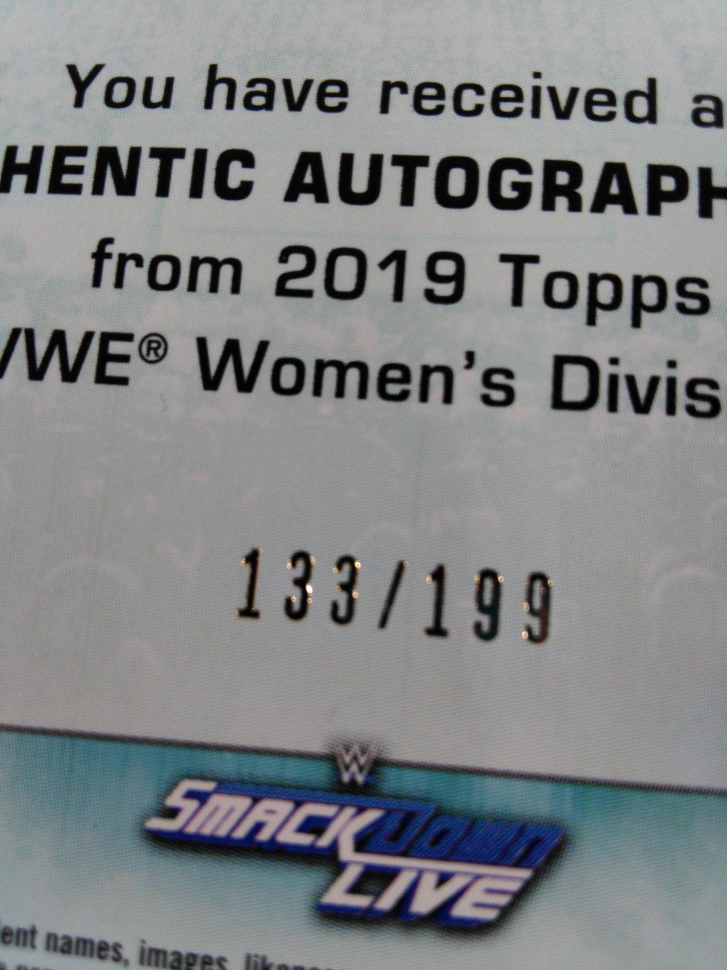 2019 WWE topps ソーニャ・デビル 公式サインカード