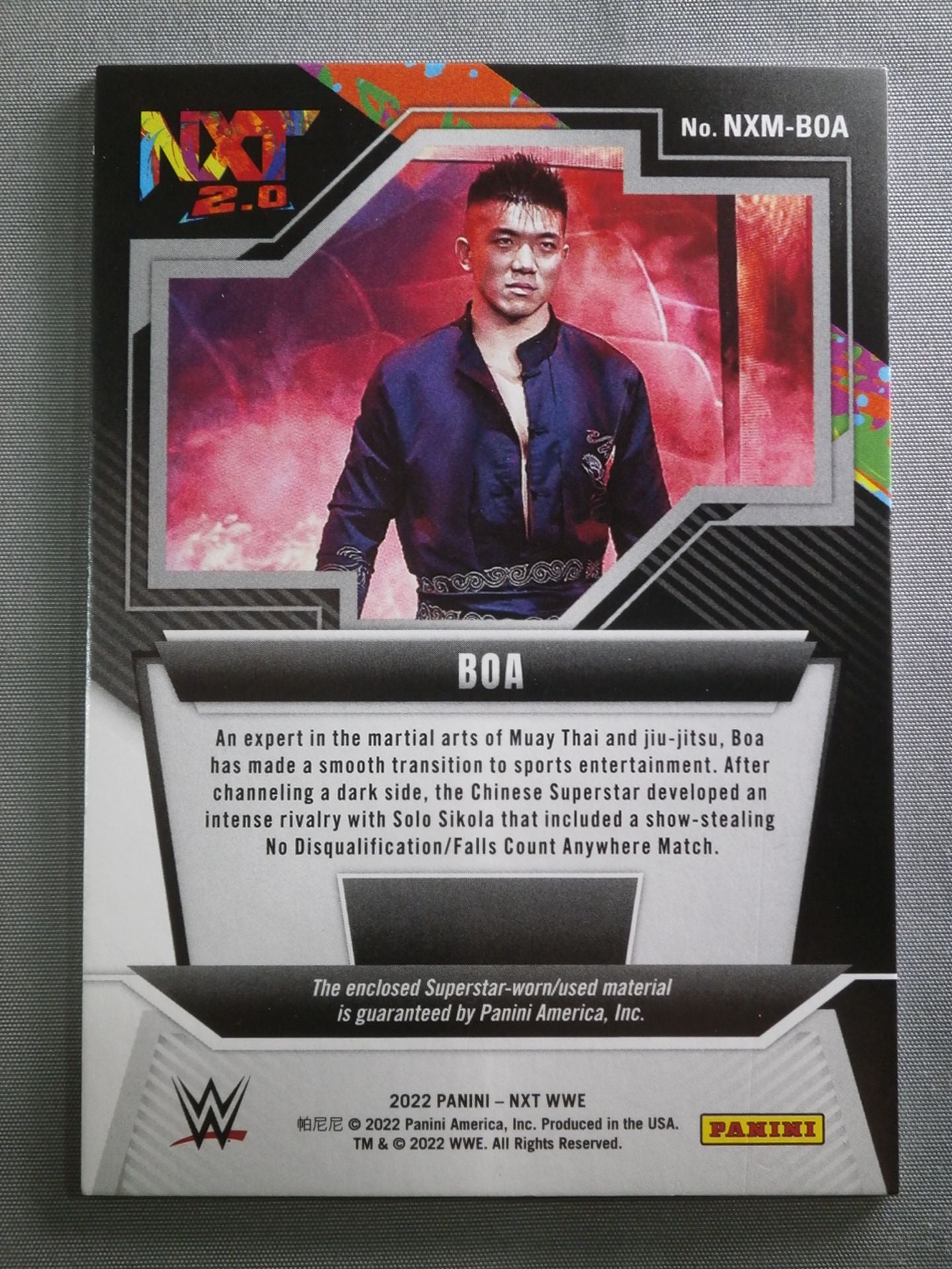 2022 WWE PANINI ボア 公式コスチュームカード