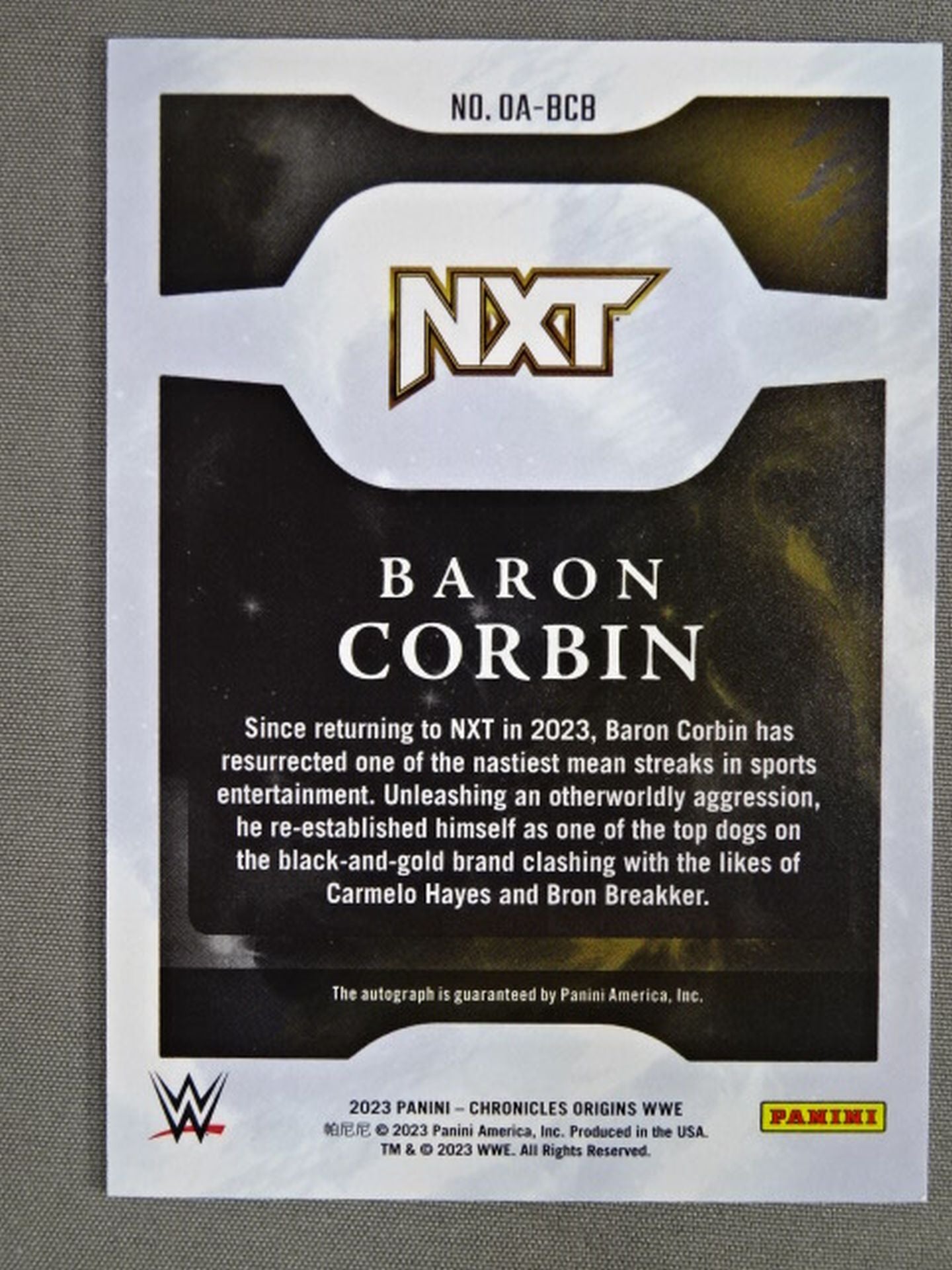 2023 WWE PANINI バロン・コービン 公式サインカード