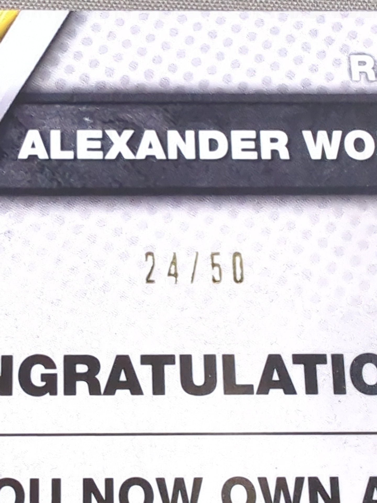 2017 Topps NXT アレクサンダー・ウルフ 公式サインカード