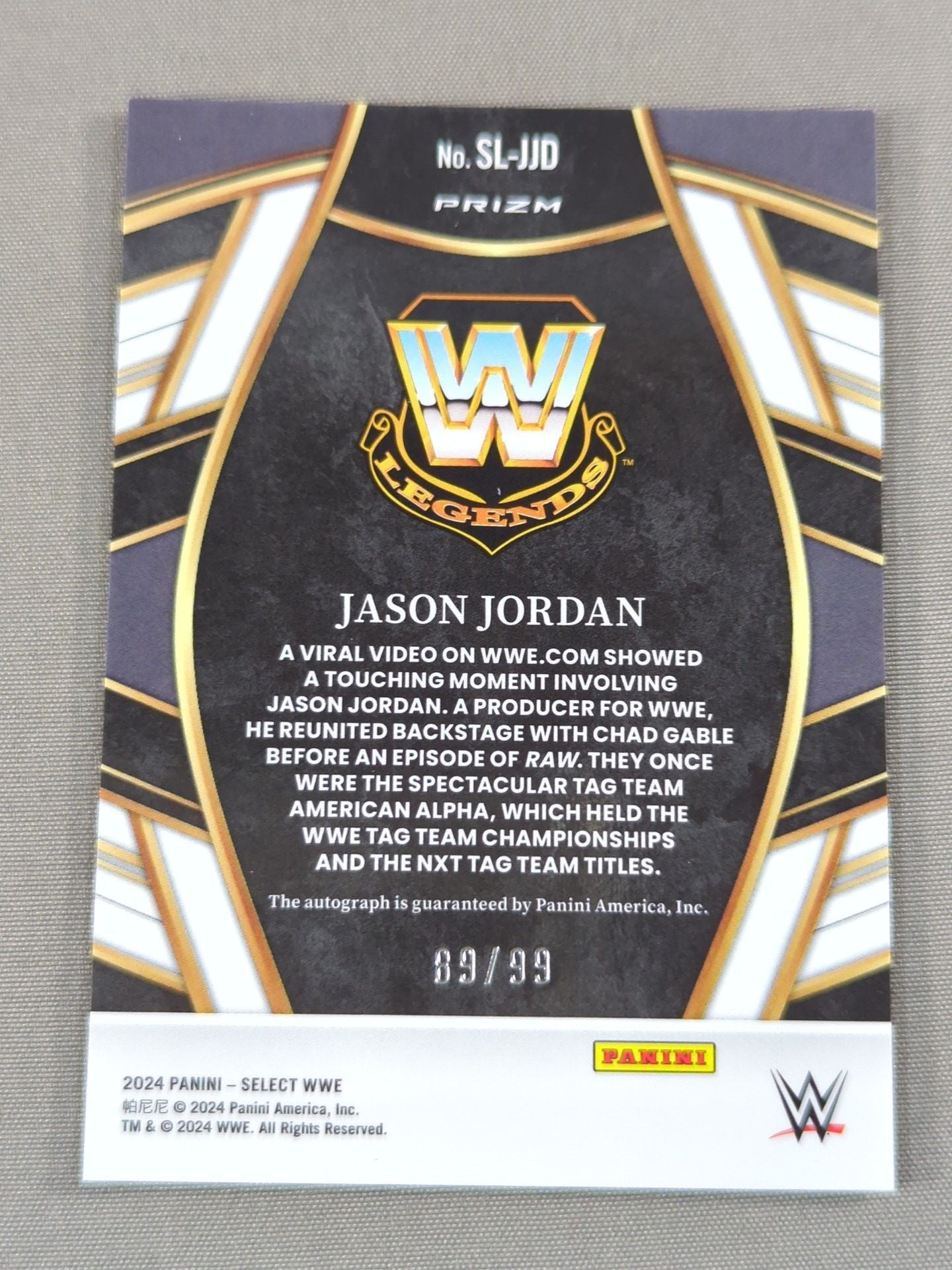 2024 WWE PANINI Jason Jordan Official Autographed Card