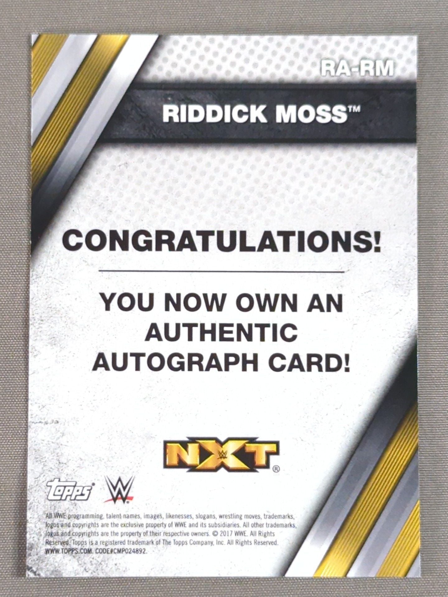 2017 Topps NXT リディック・モス 公式サインカード