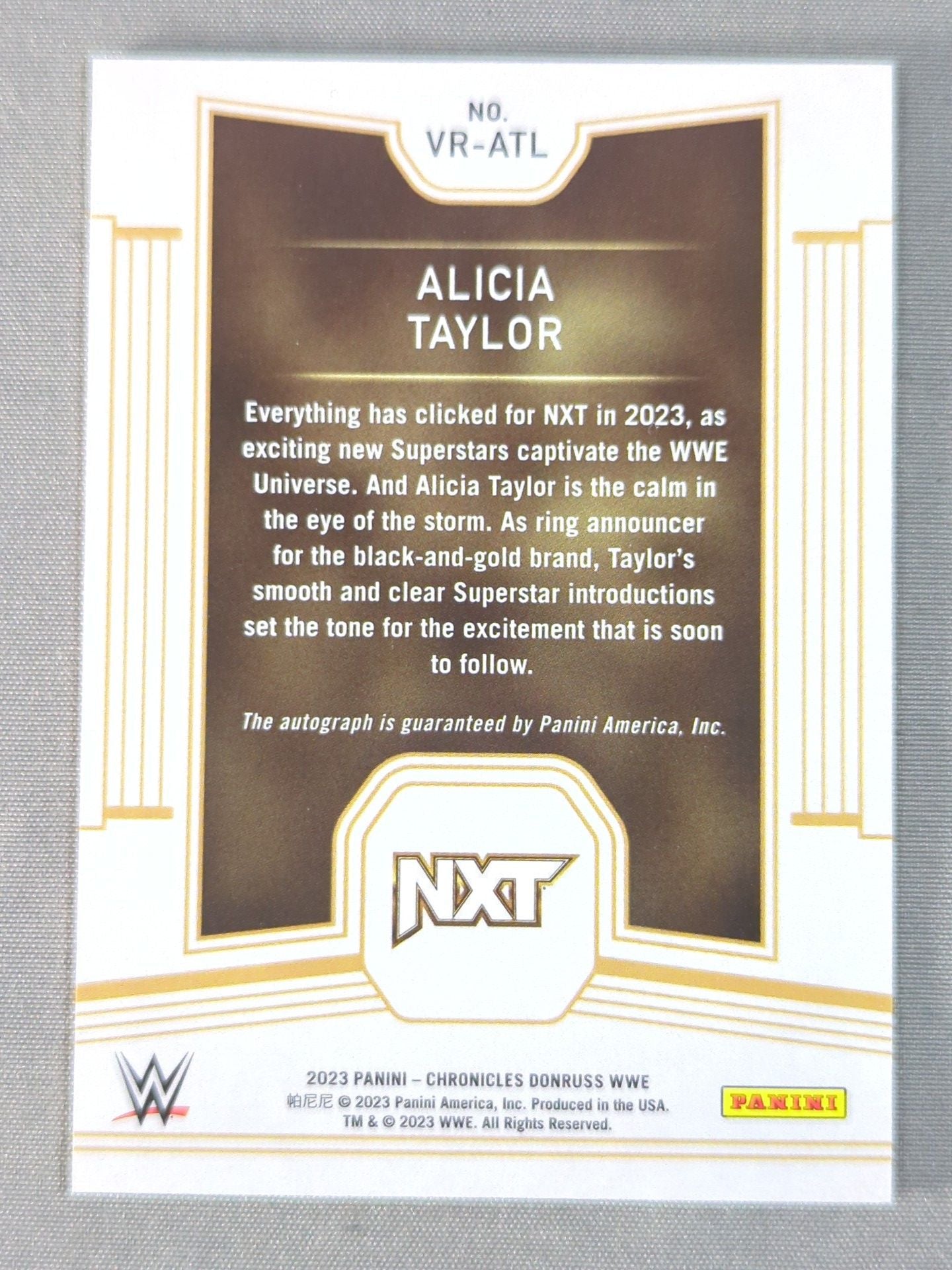 2023 WWE PANINI アリシア・タイラー 公式サインカード