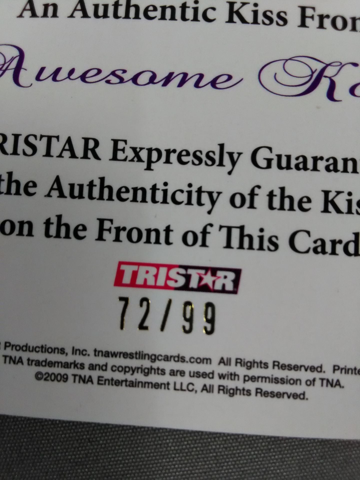2009 TRISTAR TNA オーサム・コング 公式キスマークカード