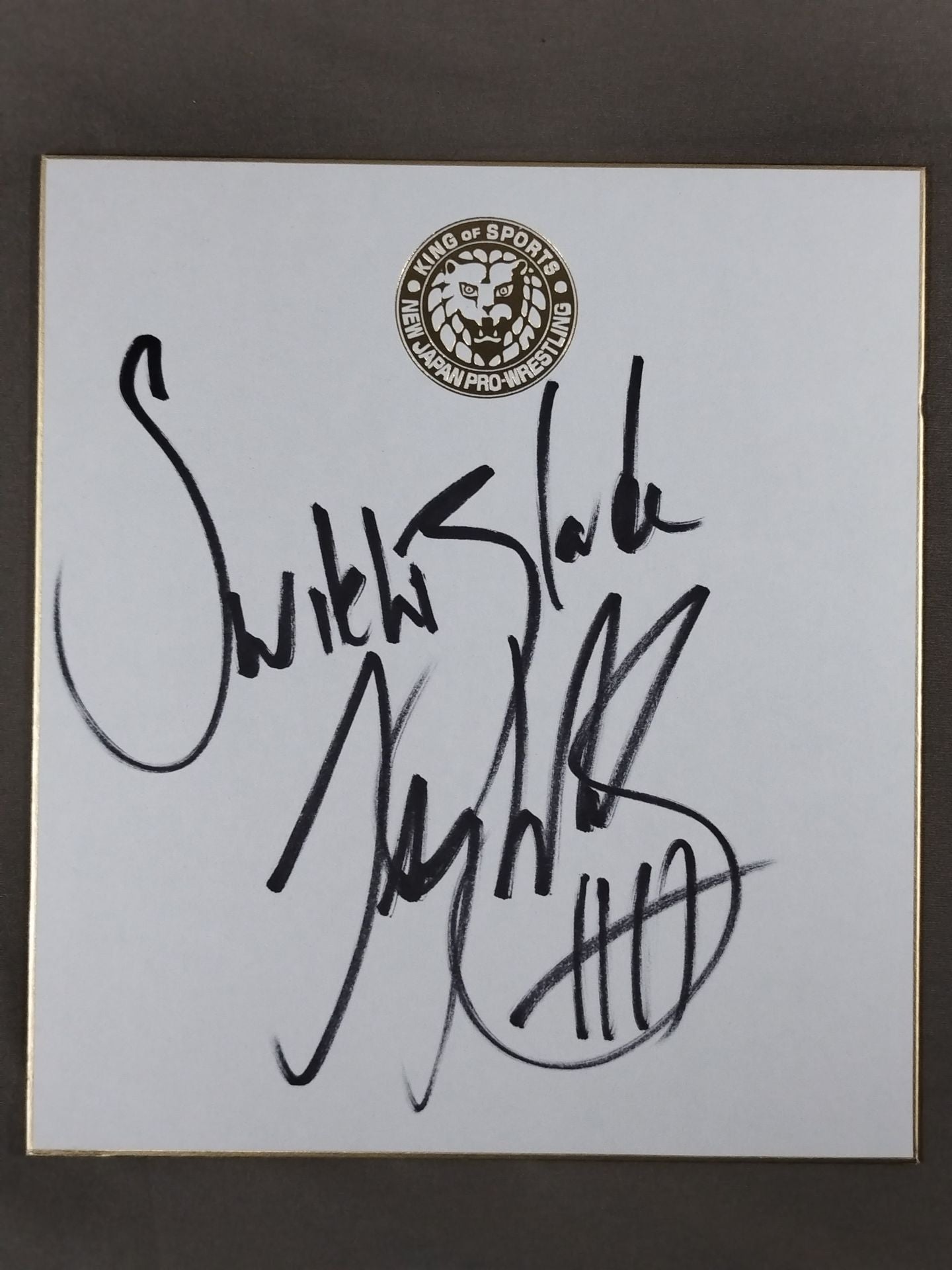 Jay White (Lion Mark Shikishi ( Autograph board ) )
