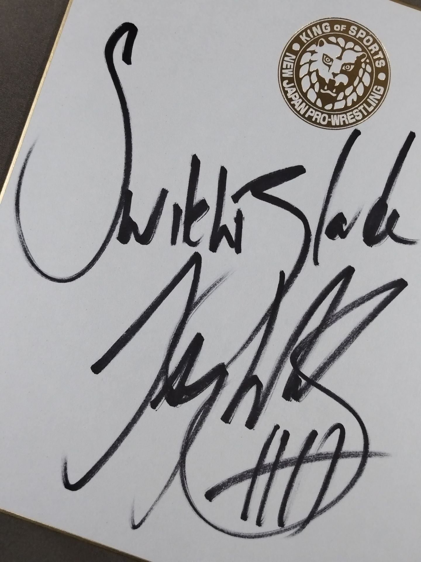 Jay White (Lion Mark Shikishi ( Autograph board ) )